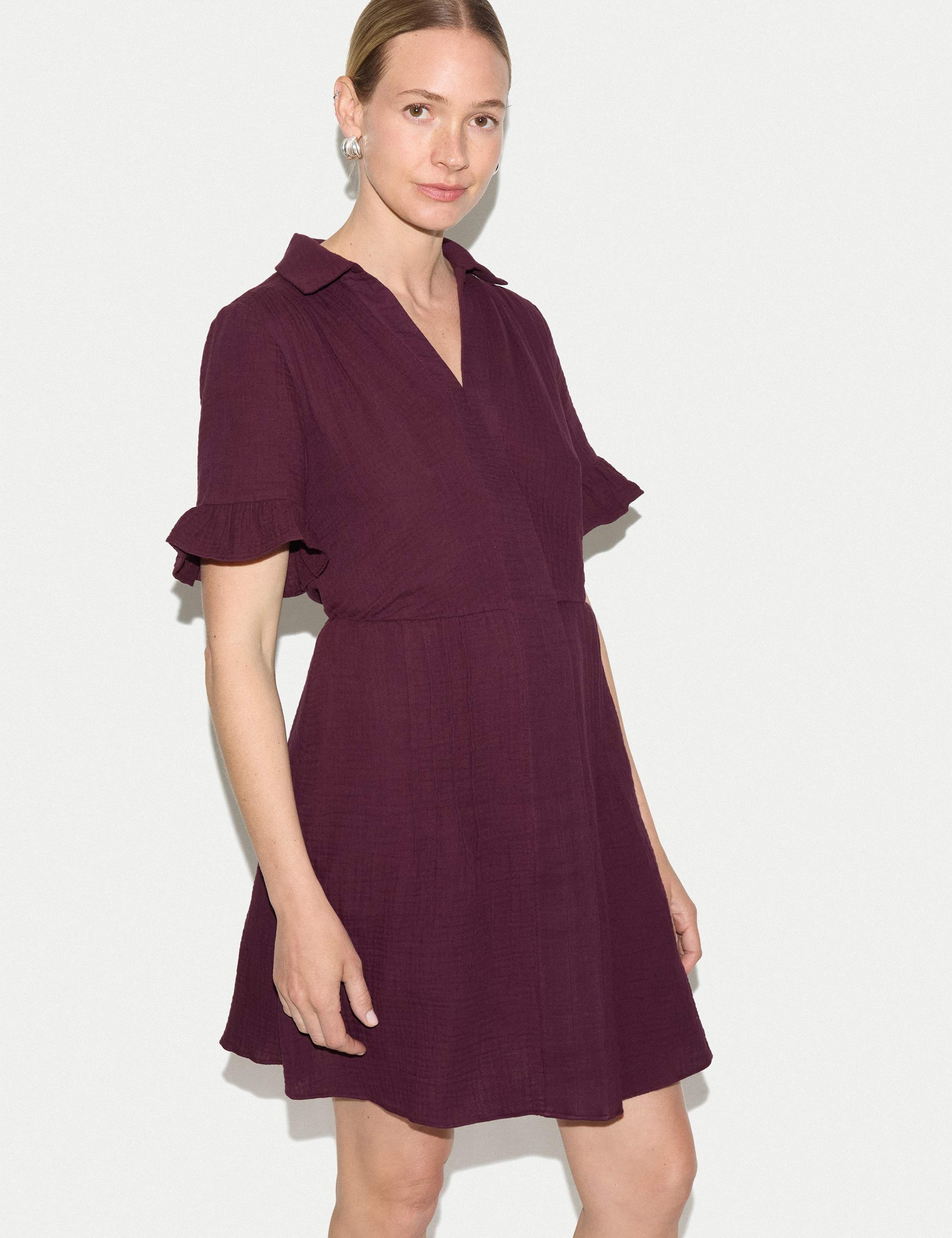 Pure Cotton Collared Mini Tea Dress 1 of 4