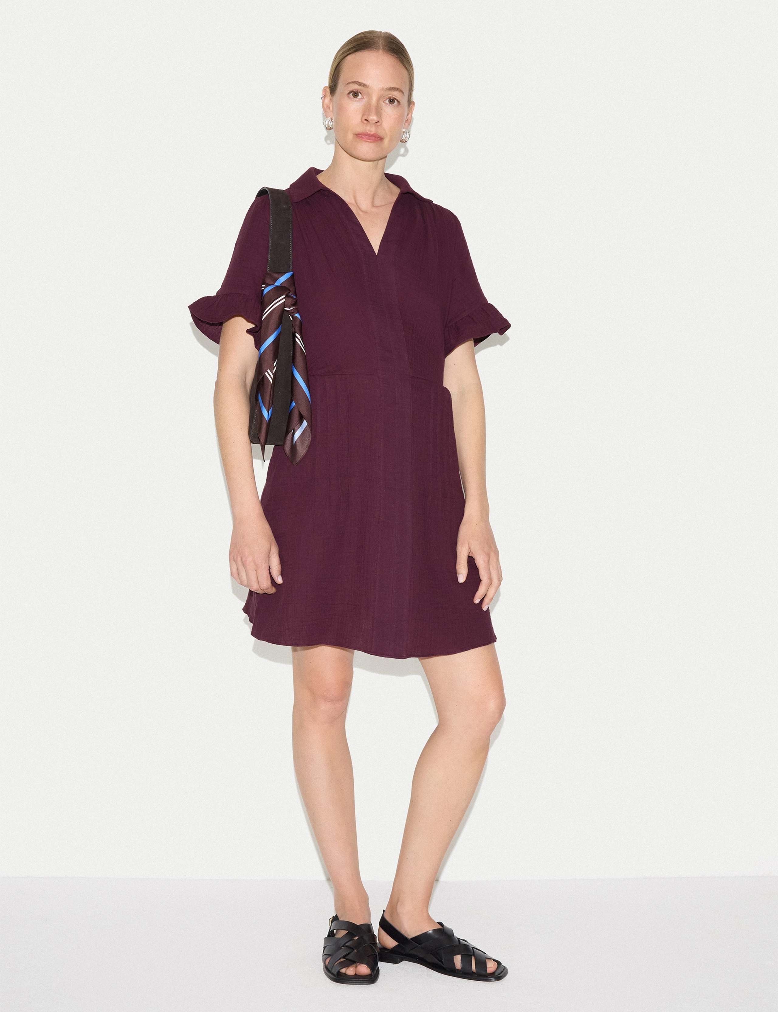 Pure Cotton Collared Mini Tea Dress 4 of 4