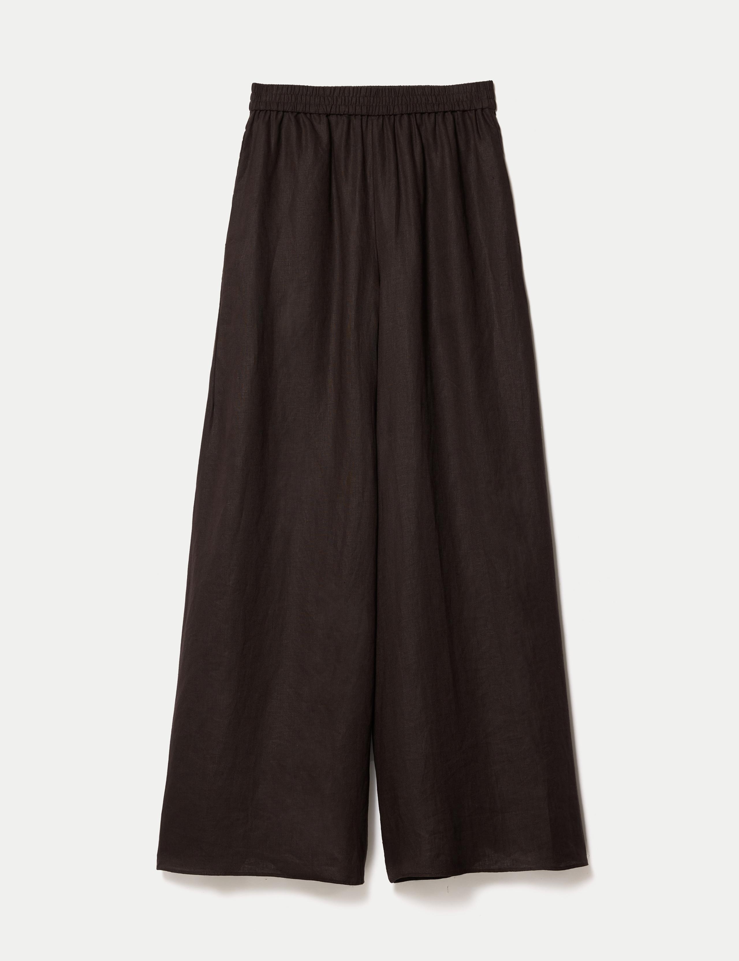 Pure Linen Wide Leg Palazzo Trousers 2 of 5