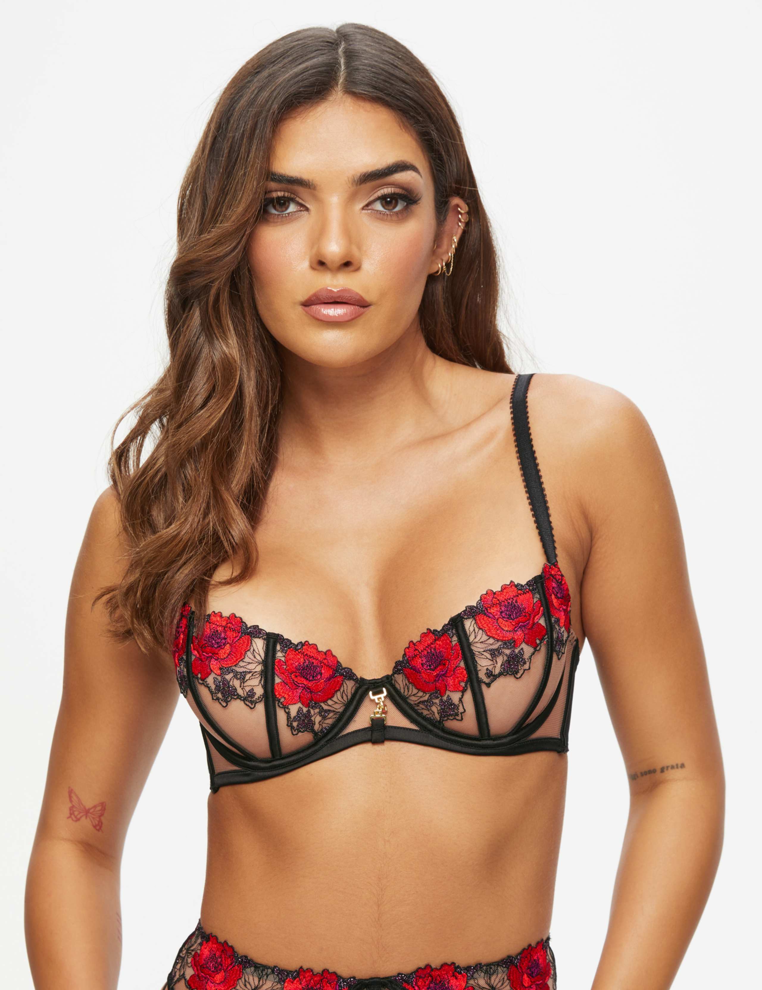 Sheer Floral Wired Balcony Bra (A-D) 1 of 5
