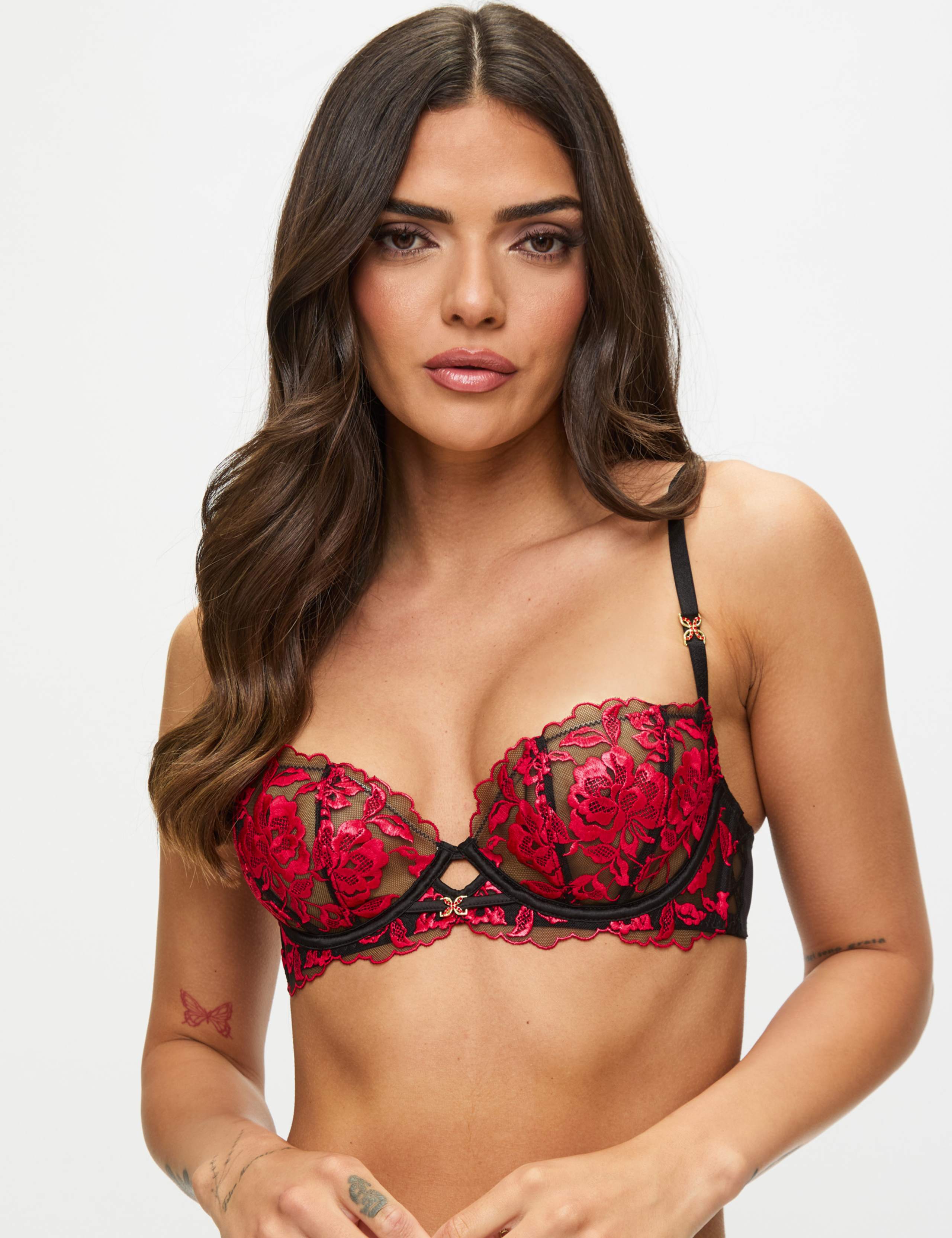 Embroidered Wired Balcony Bra (A-D) 1 of 6