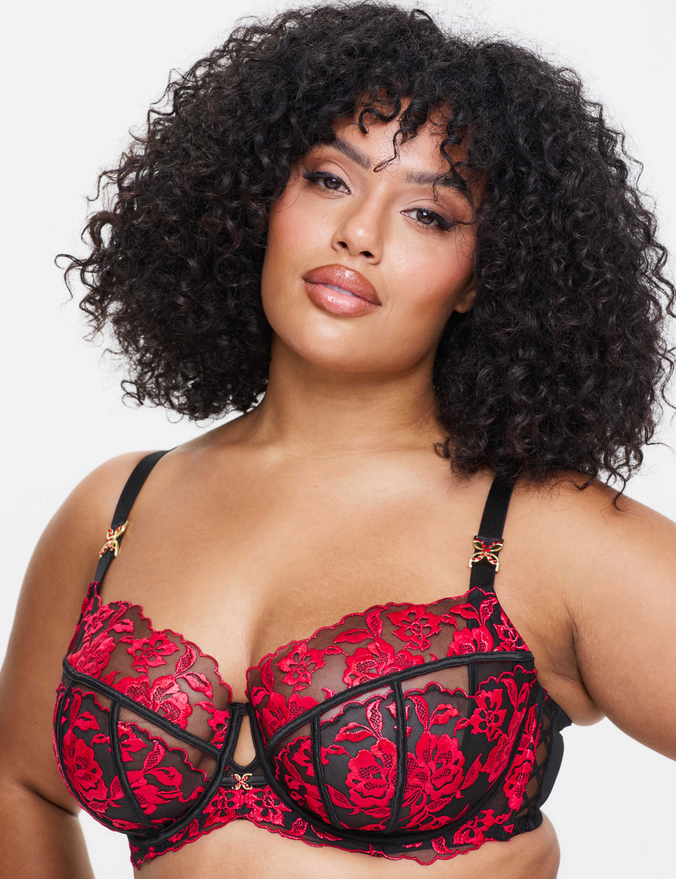 Mesh Embroidered Wired Balcony Bra (DD-H) 1 of 6