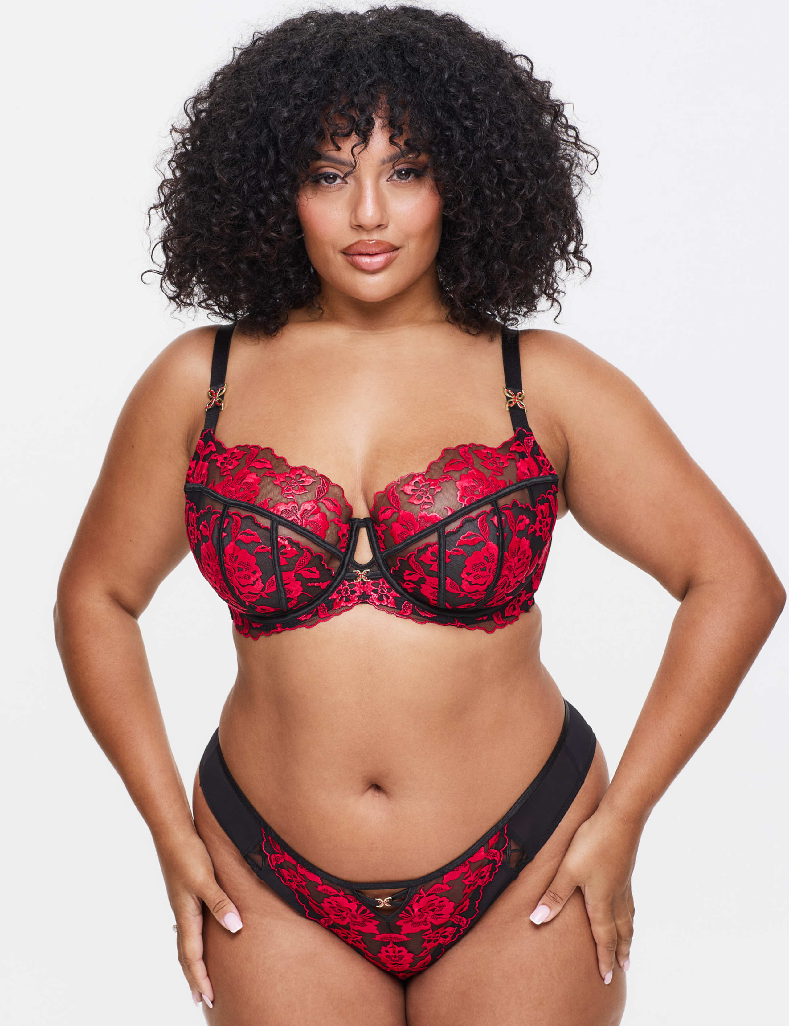 Mesh Embroidered Wired Balcony Bra (DD-H) 3 of 6