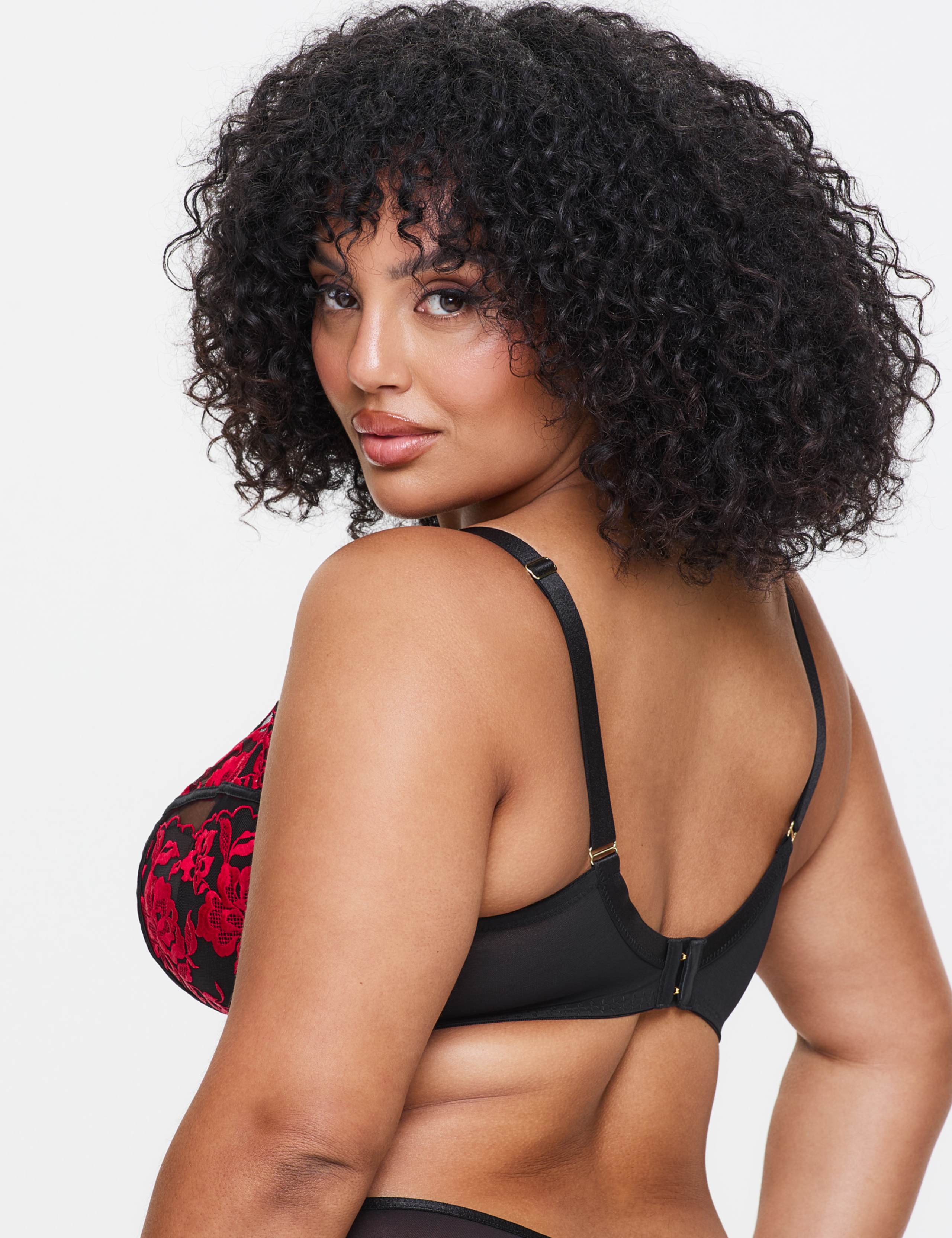 Mesh Embroidered Wired Balcony Bra (DD-H) 4 of 6