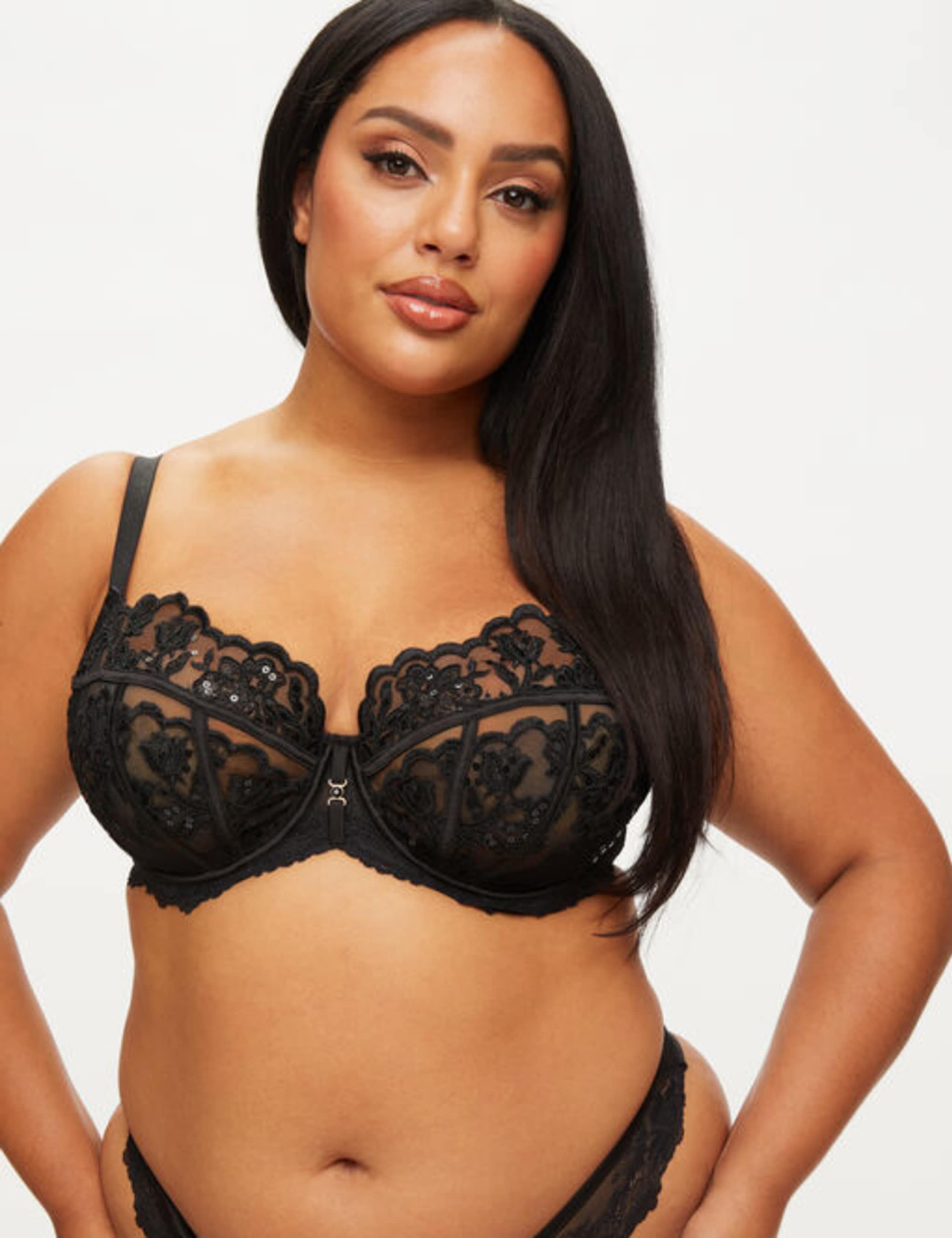 Embroidered Wired Balcony Bra (DD-H) 1 of 5
