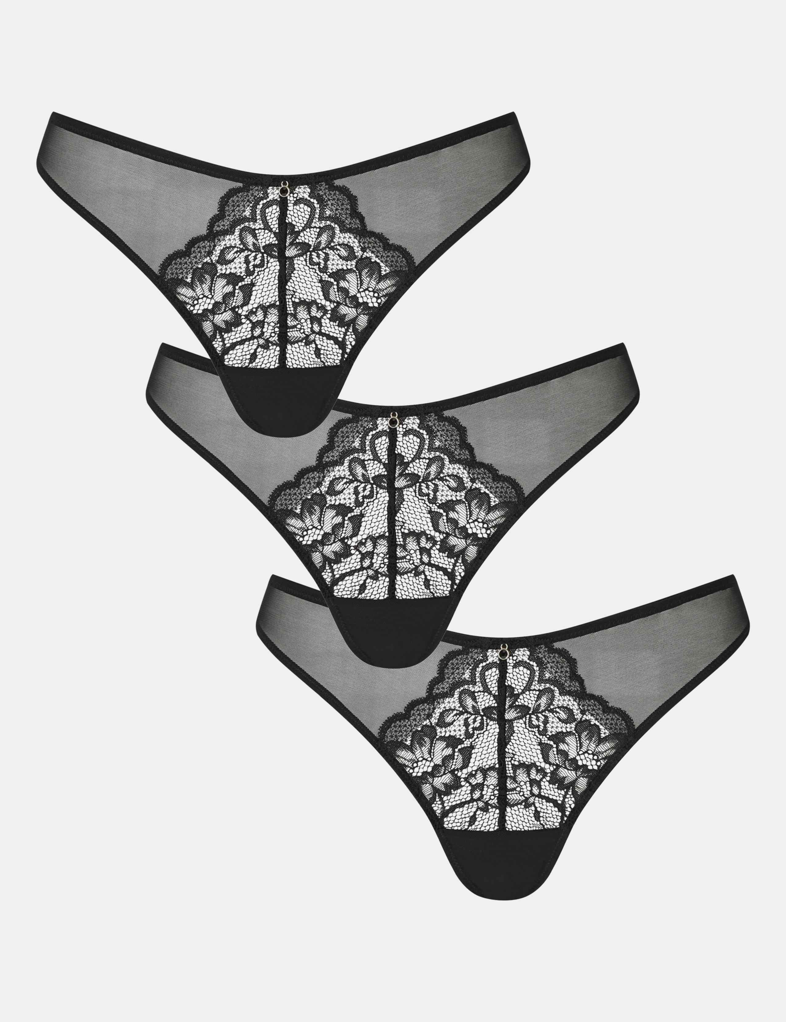 3 Pack Sexy Lace Thongs 2 of 4