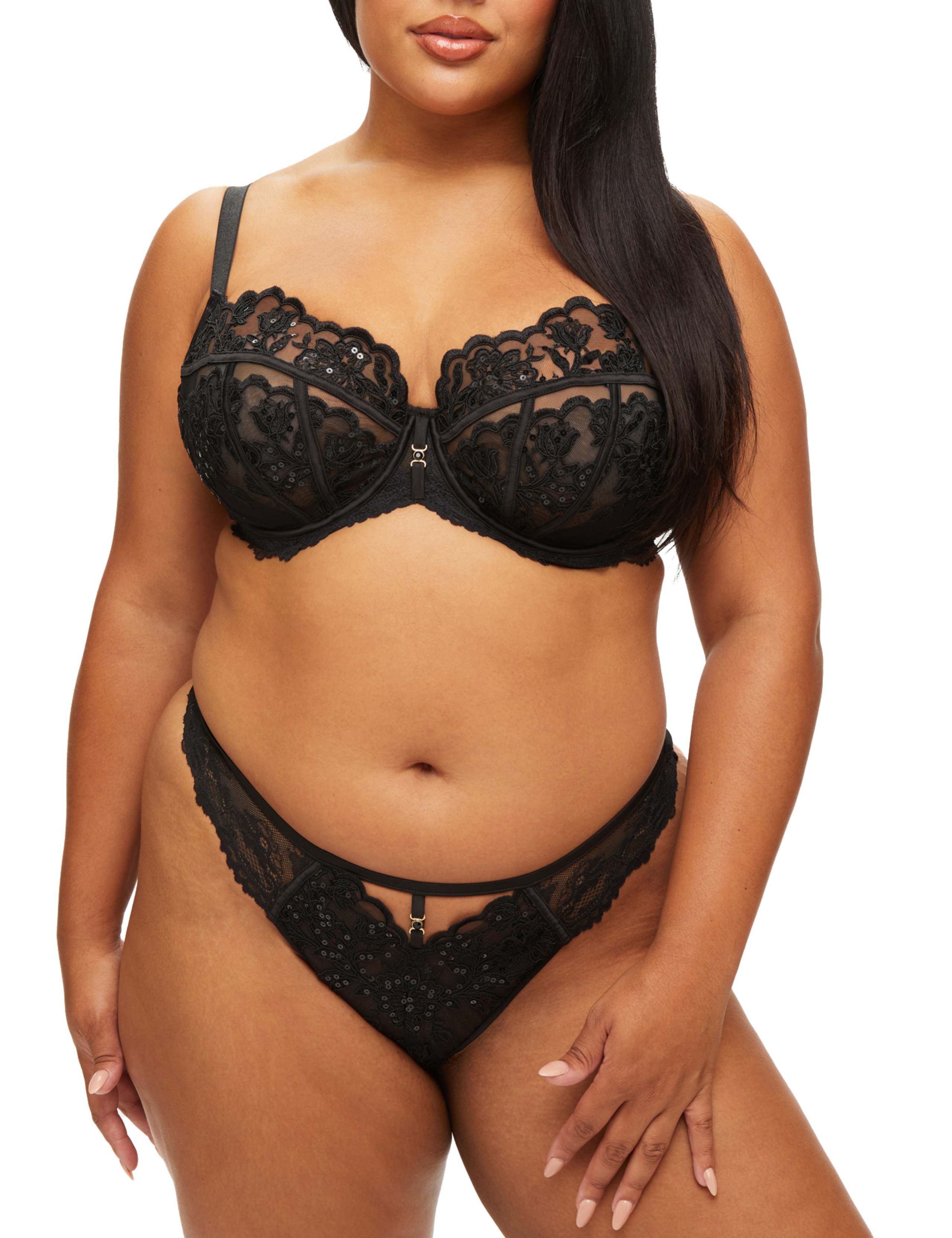 Embroidered Lace Sequin Embellished Thong 6 of 6