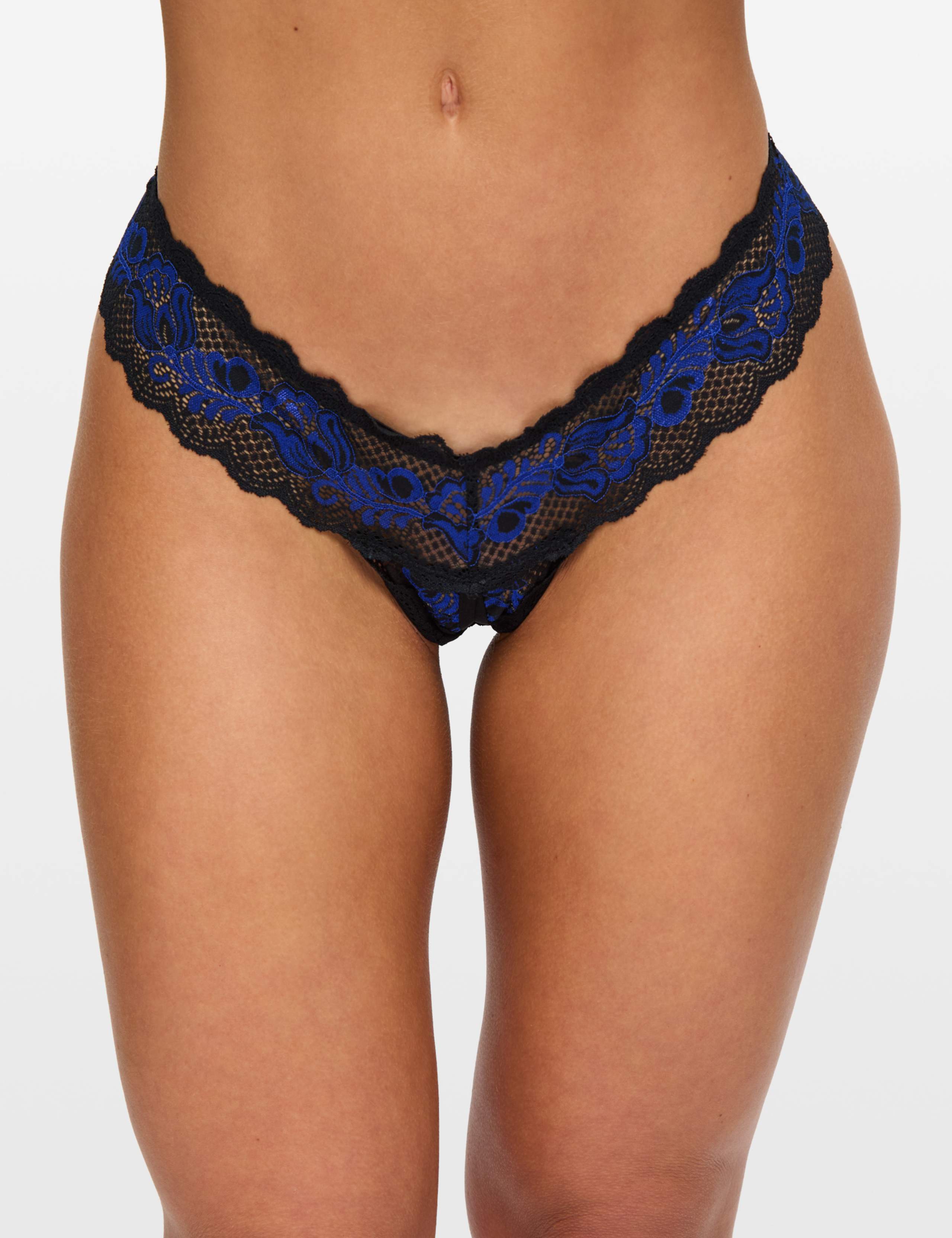 3 Pack Lace Crotchless Thongs 6 of 6