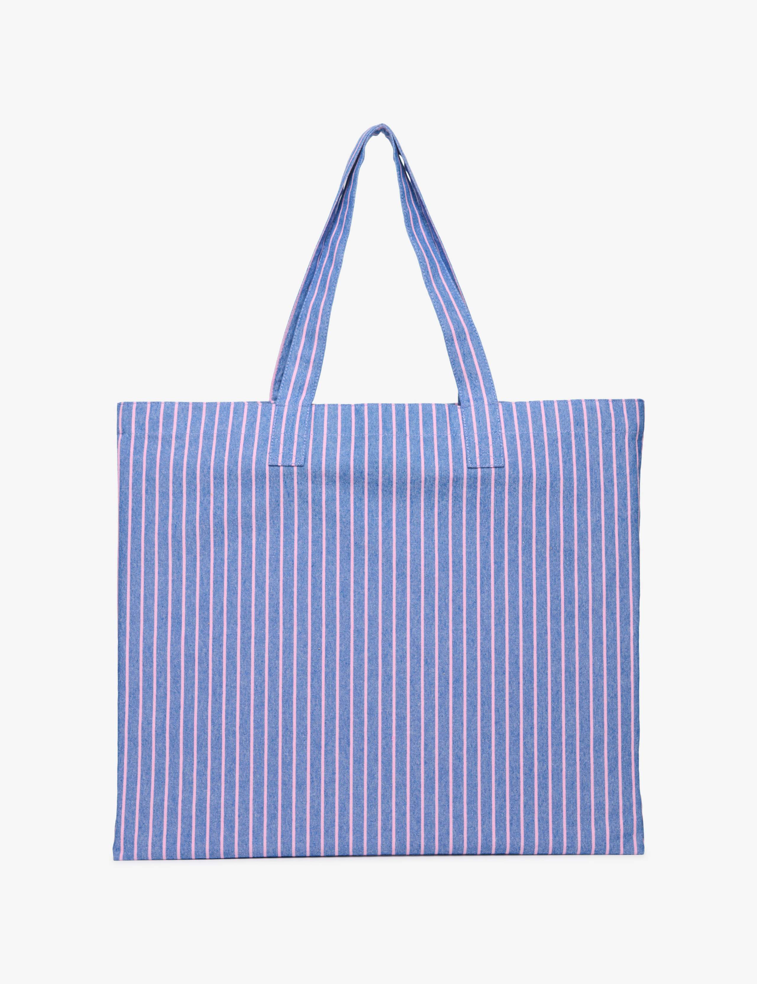 Pure Cotton Striped Top Handle Tote Bag 5 of 5