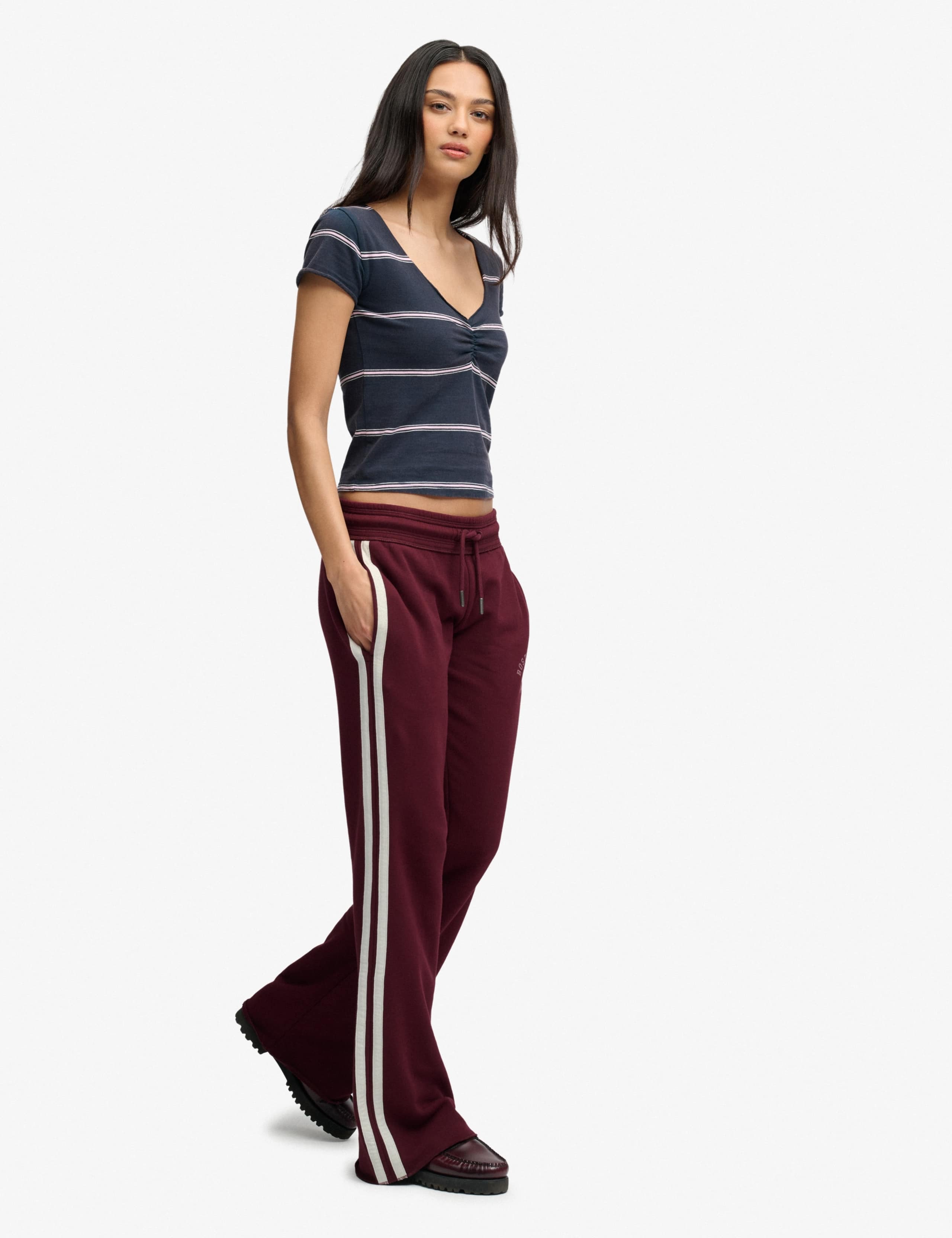 Cotton Rich Side Stripe Wide Leg Joggers 5 of 7
