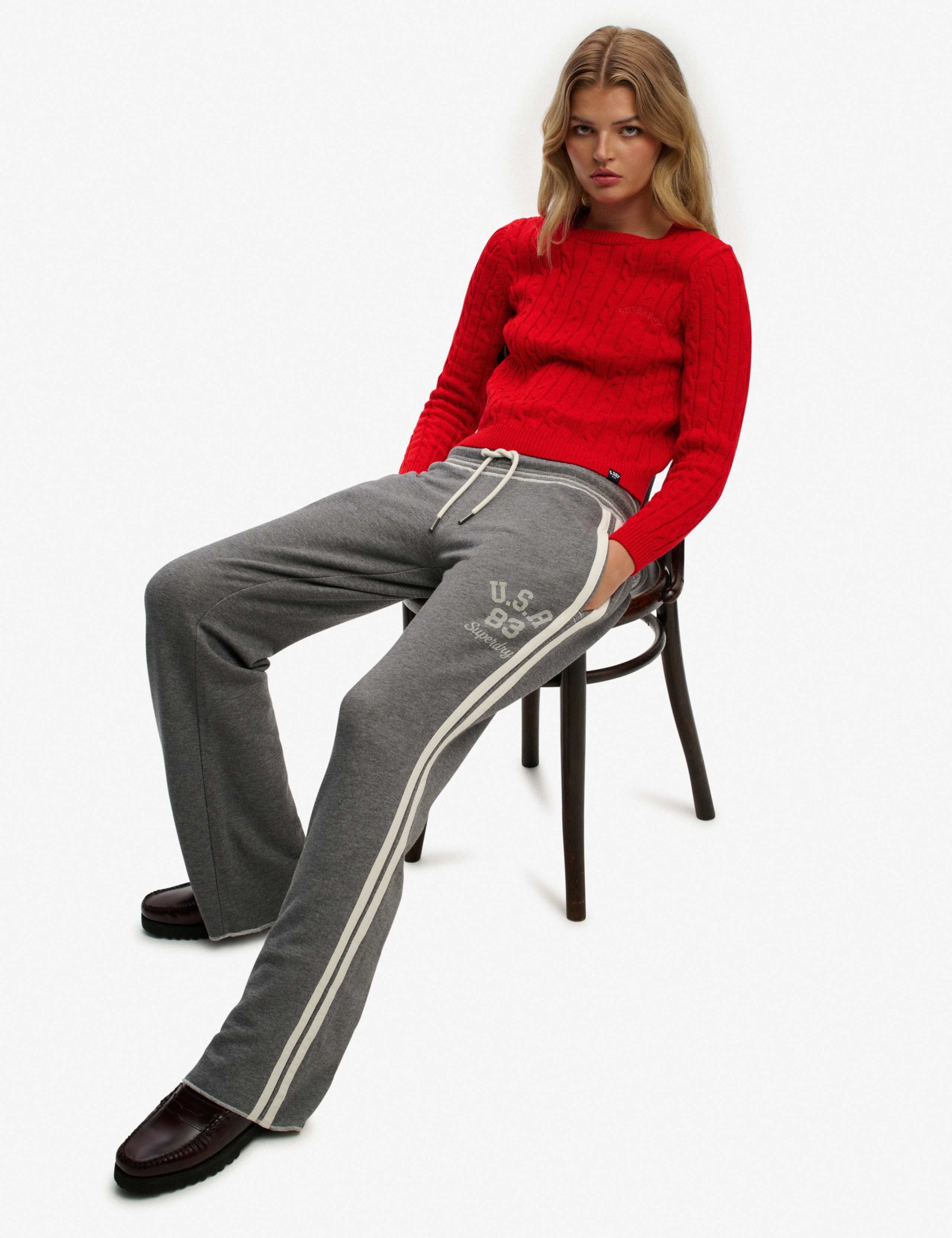 Cotton Rich Side Stripe Wide Leg Joggers 3 of 8