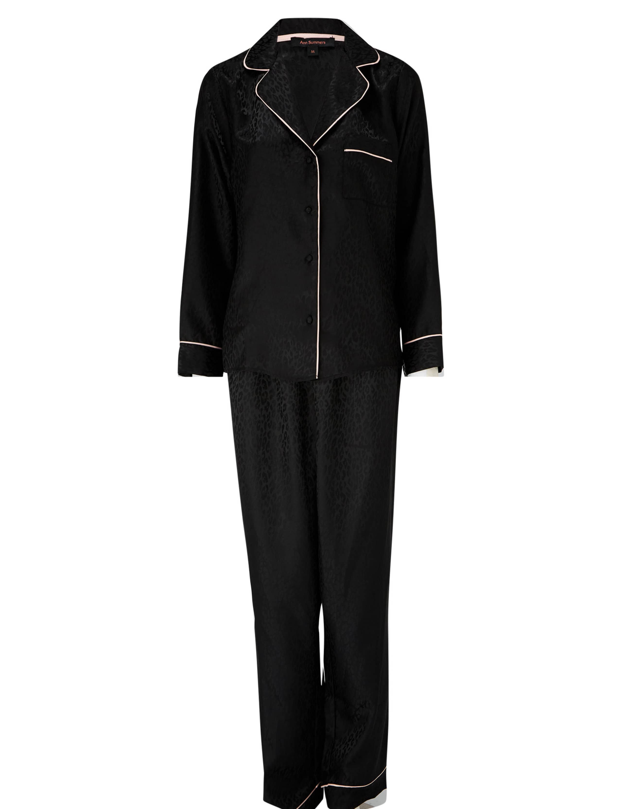 Satin Leopard Jacquard Revere Pyjama Set 2 of 6