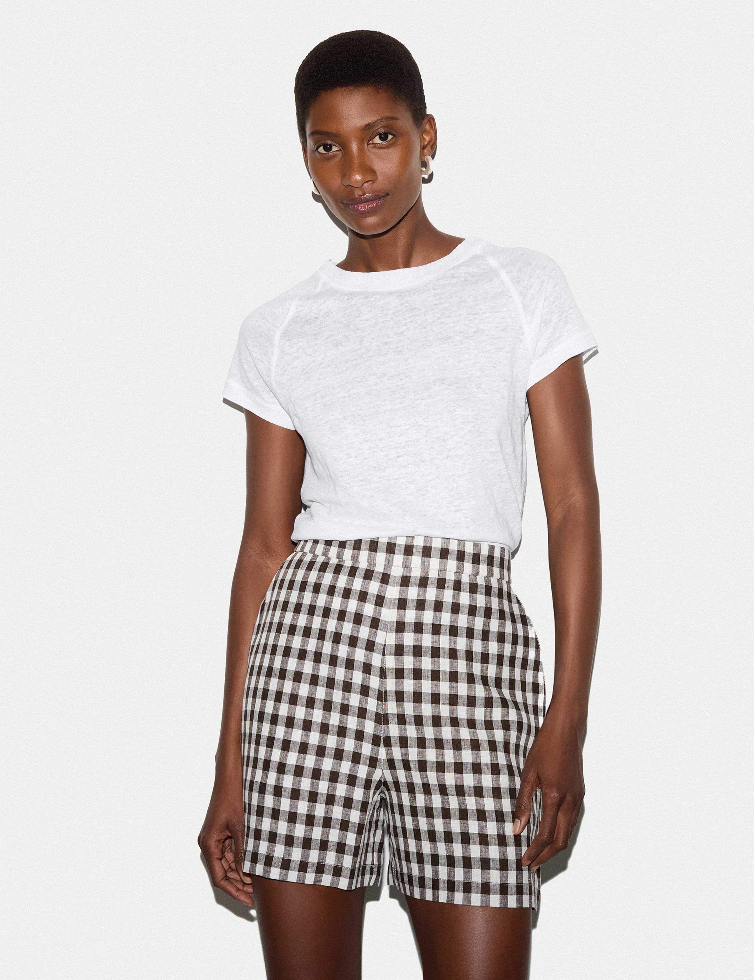 Pure Linen Round Neck T-Shirt 1 of 6