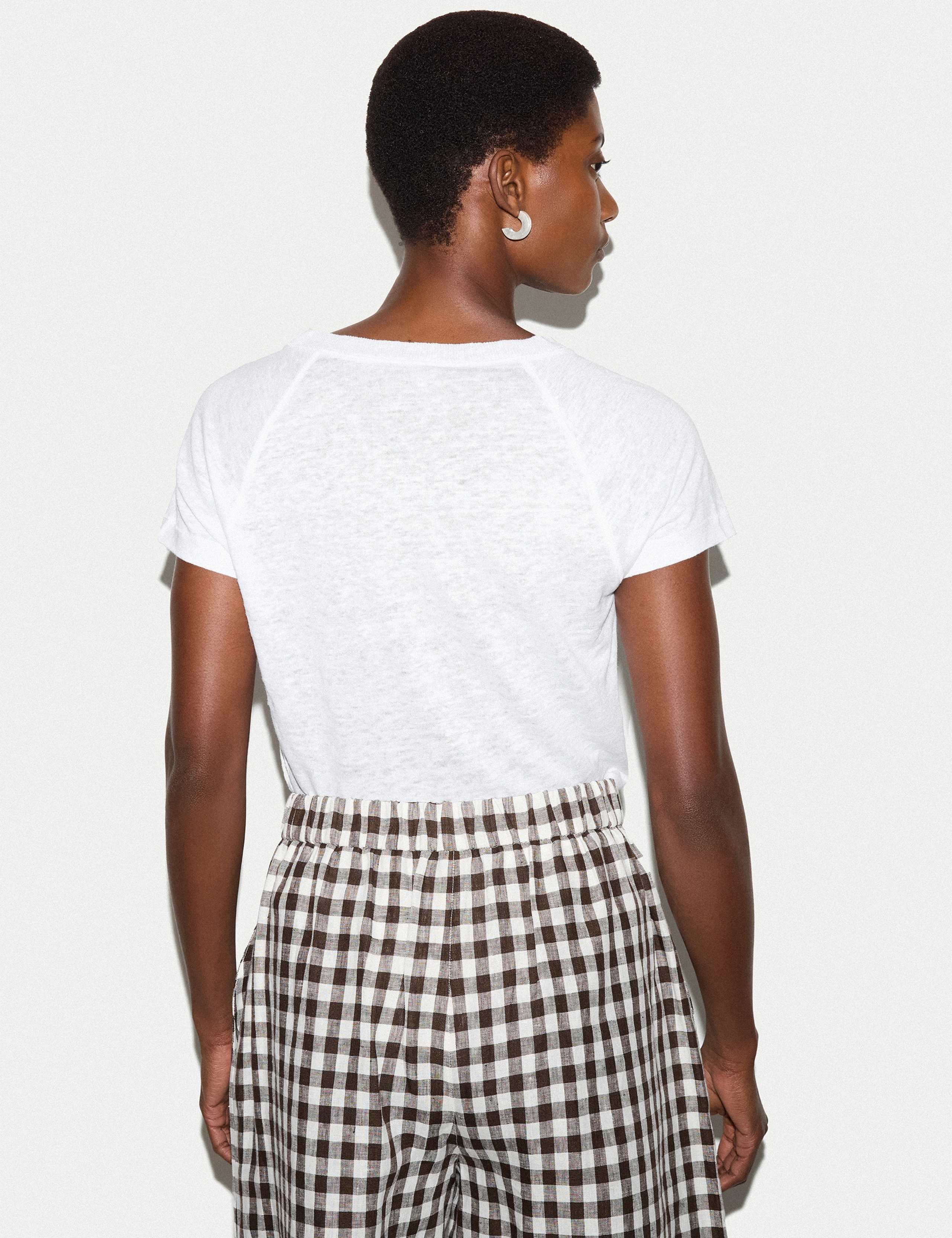 Pure Linen Round Neck T-Shirt 5 of 6