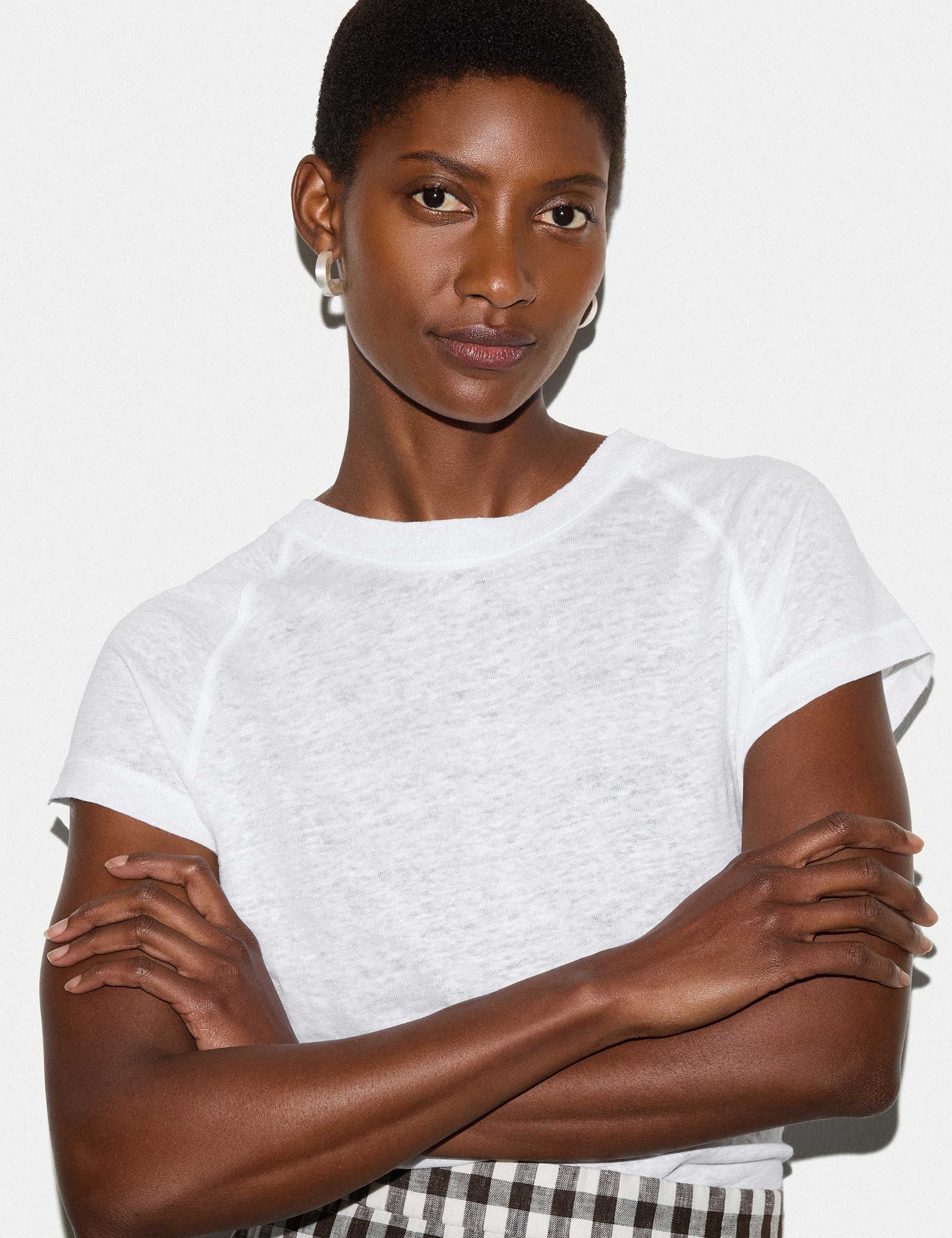 Pure Linen Round Neck T-Shirt 6 of 6