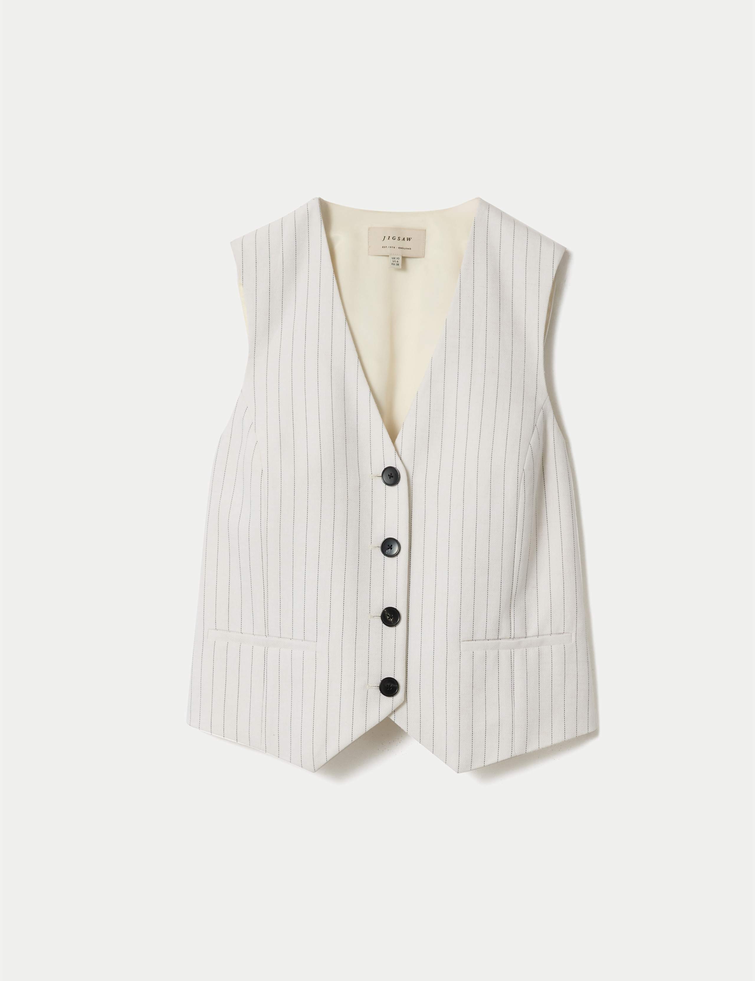 Cotton Linen Blend Striped Waistcoat 2 of 7
