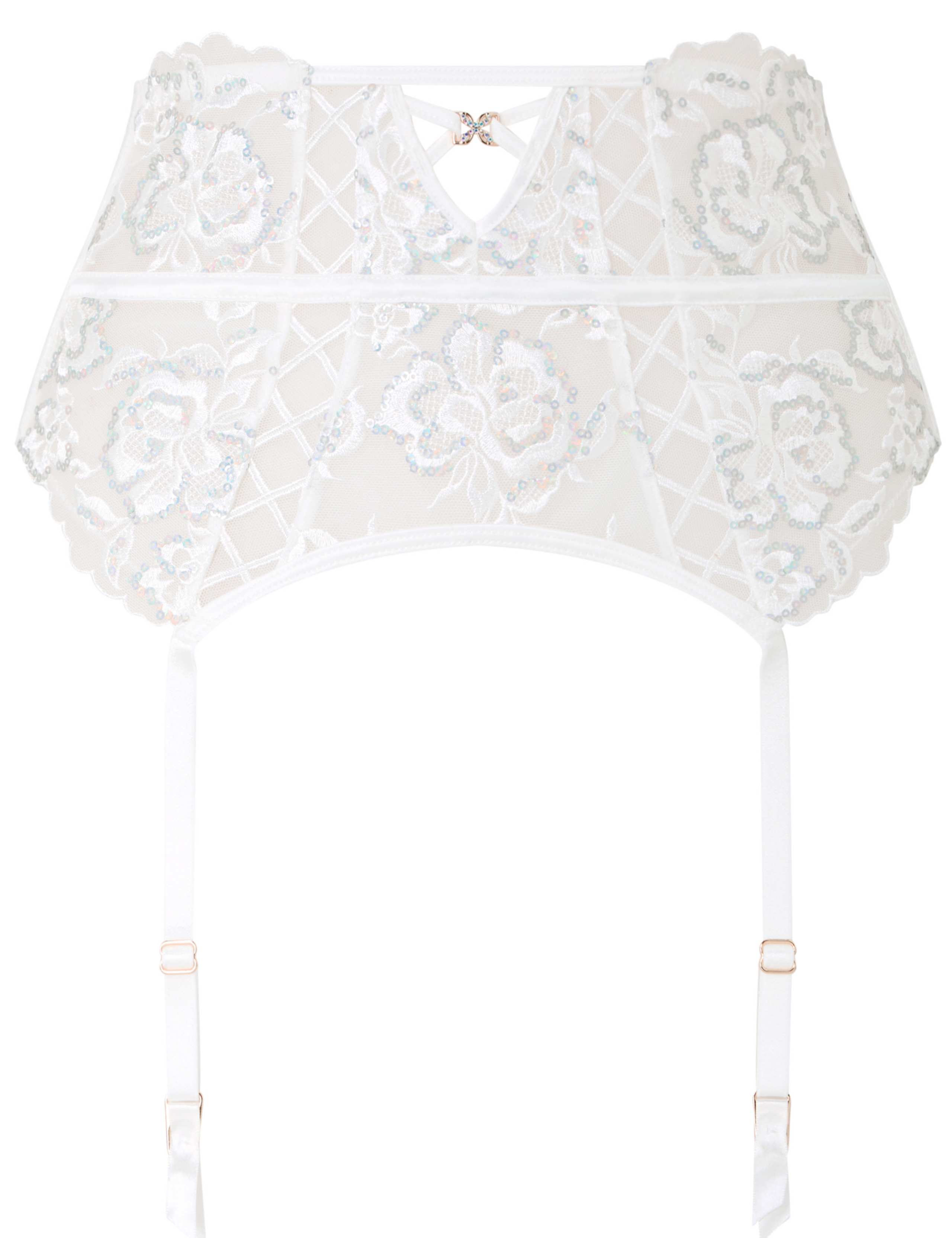 Embroidered Mesh Waspie Suspender 2 of 4