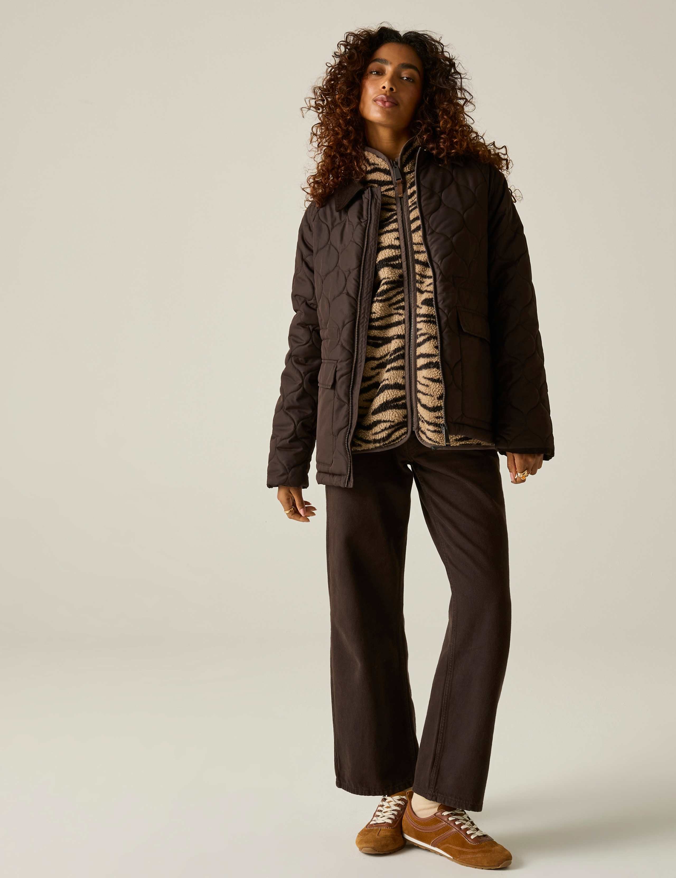 Amira Quilted Padded Cord Collar Jacket 3 of 8