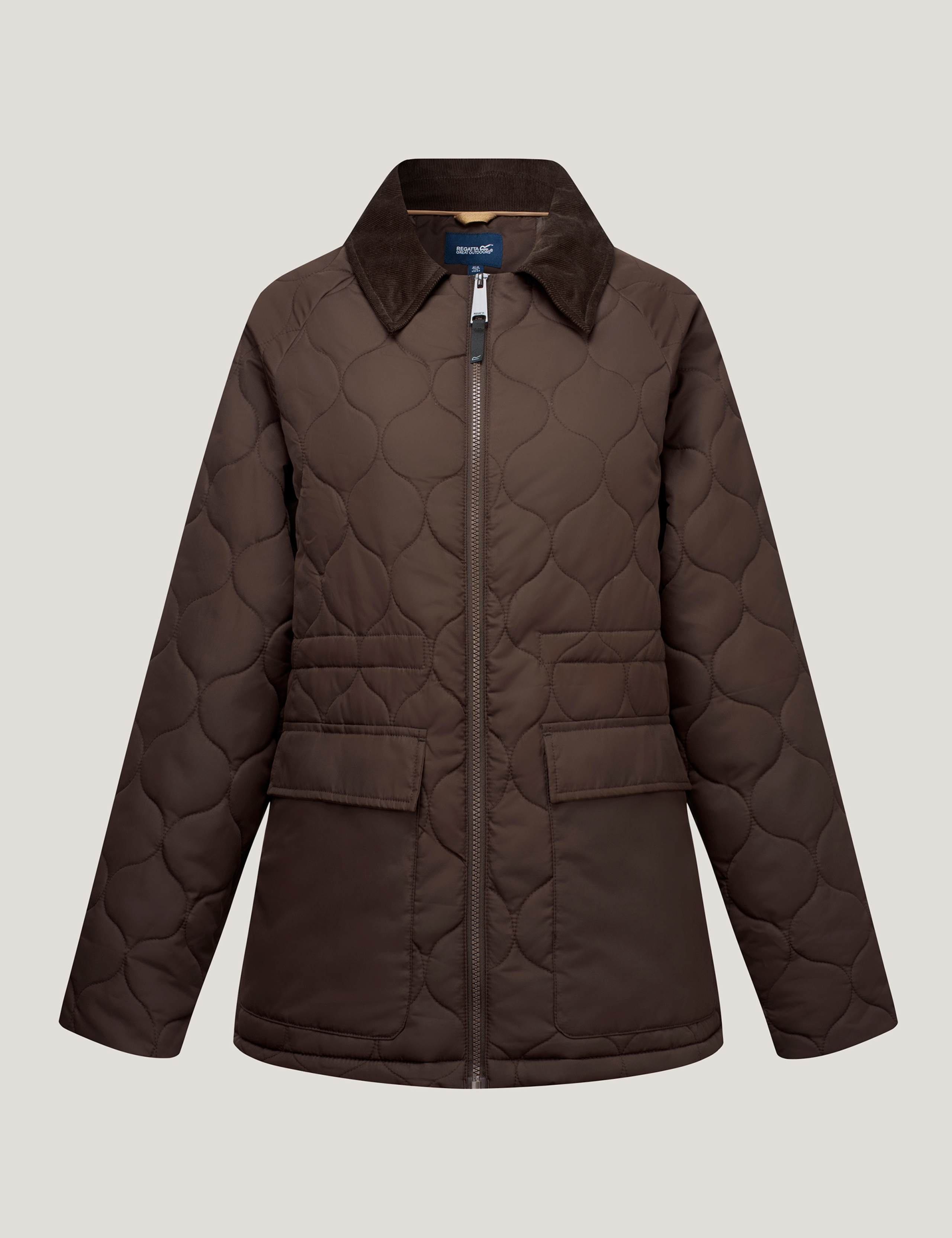 Amira Quilted Padded Cord Collar Jacket 2 of 8