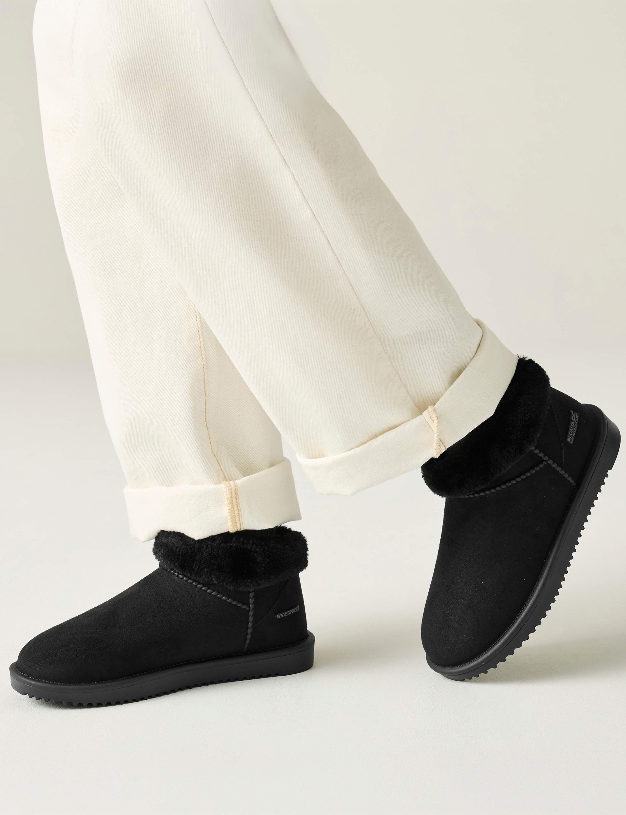 Waterproof Flat Borg Lined Shoe Boots 2 of 9