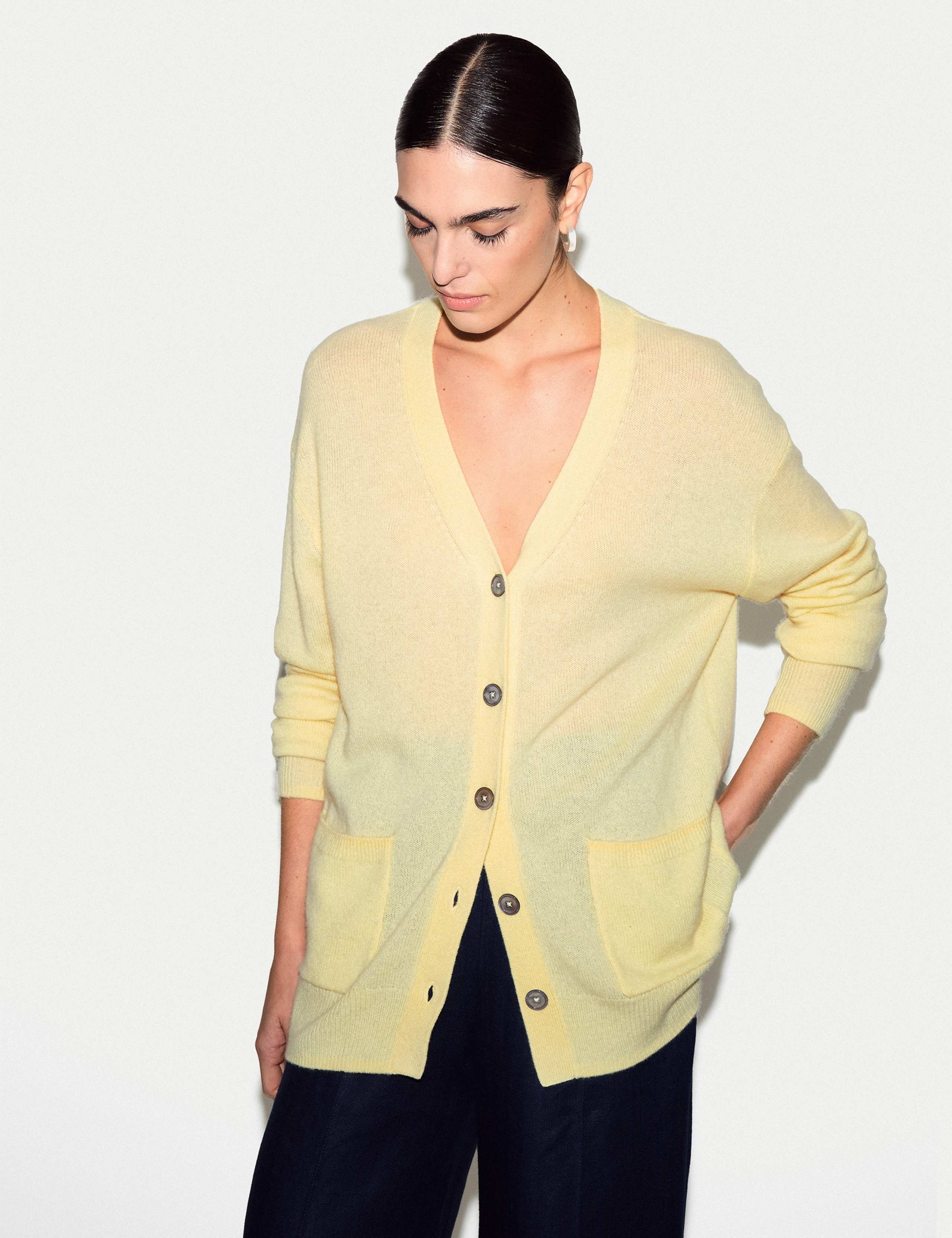 Pure Cashmere V-Neck Longline Cardigan 1 of 5