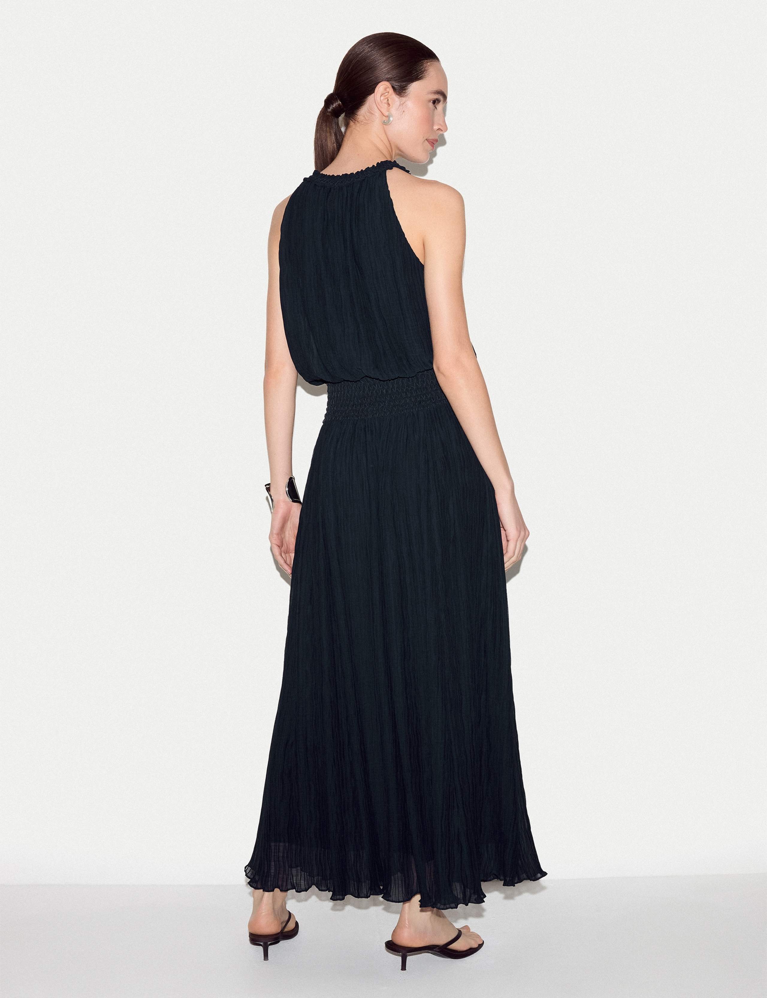 Plisse Crew Neck Midaxi Waisted Dress 3 of 6