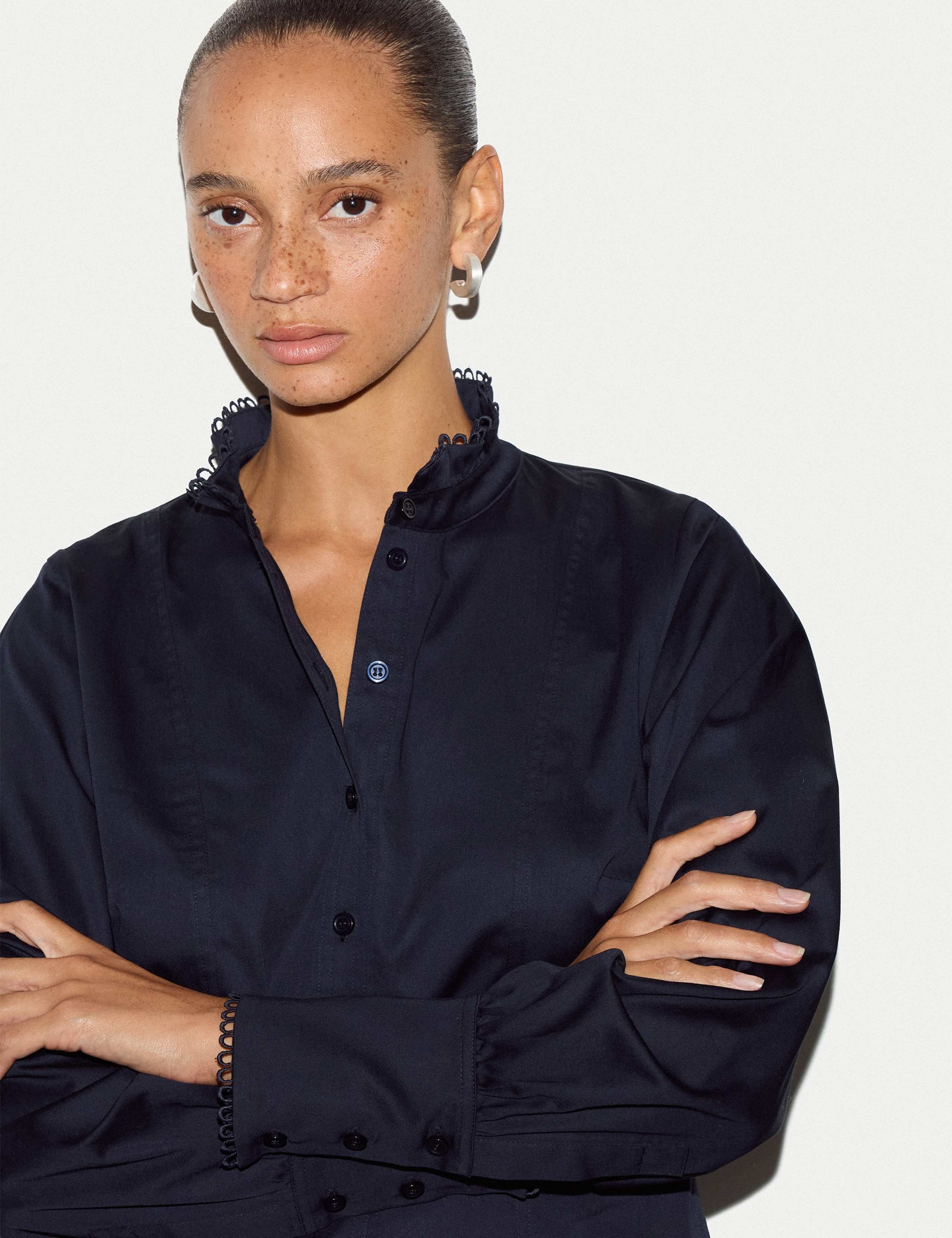 Pure Cotton Stand Collar Shirt 4 of 6