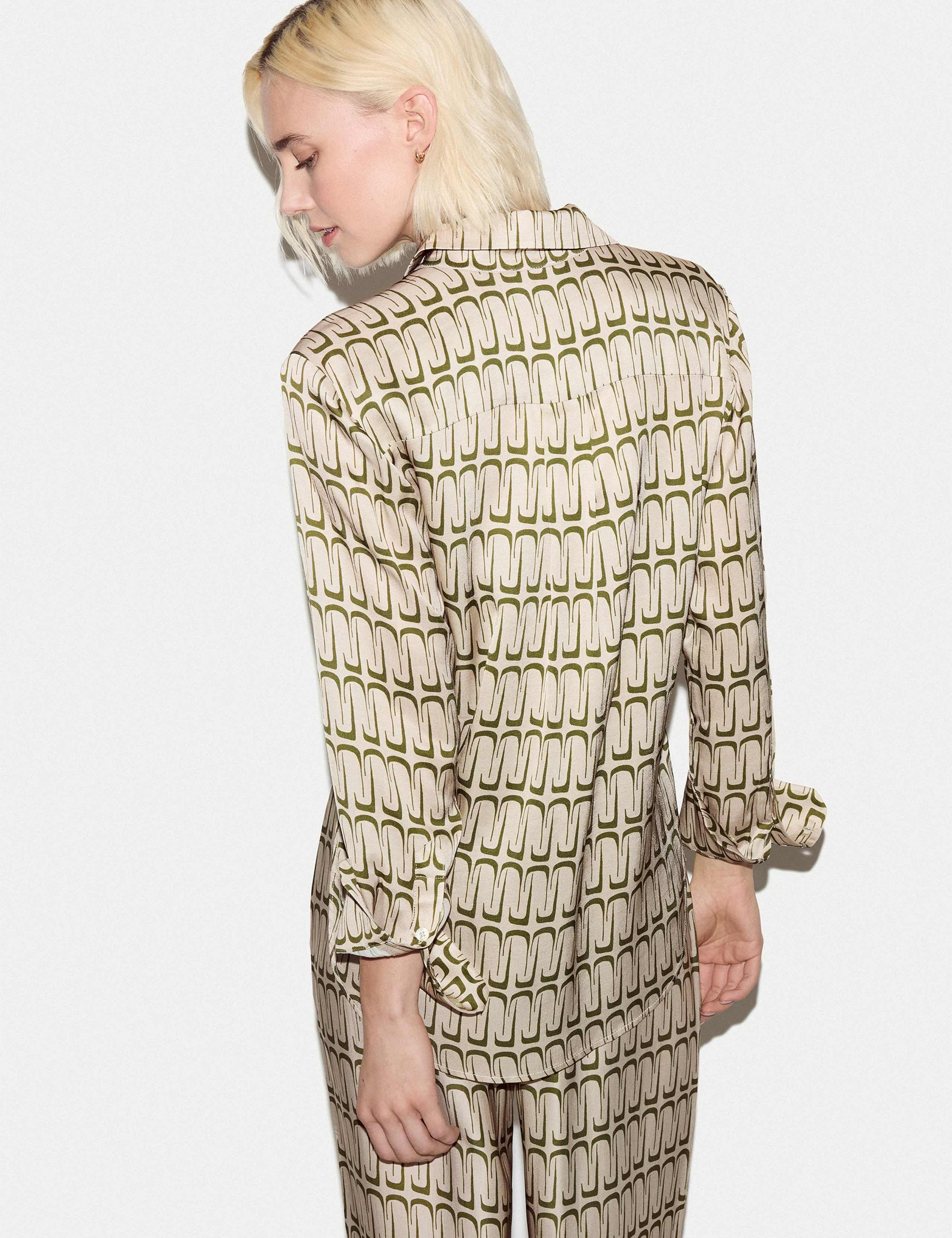 Satin Geometric Relaxed Shirt 5 of 5