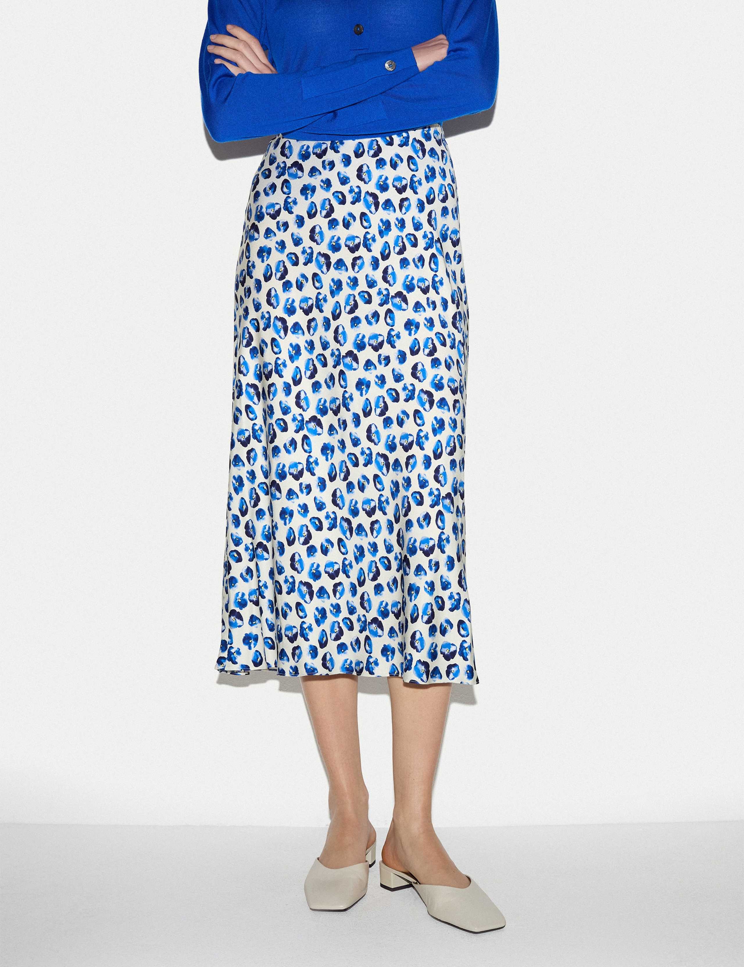 Satin Ditsy Poppy Midi Slip Skirt 5 of 5