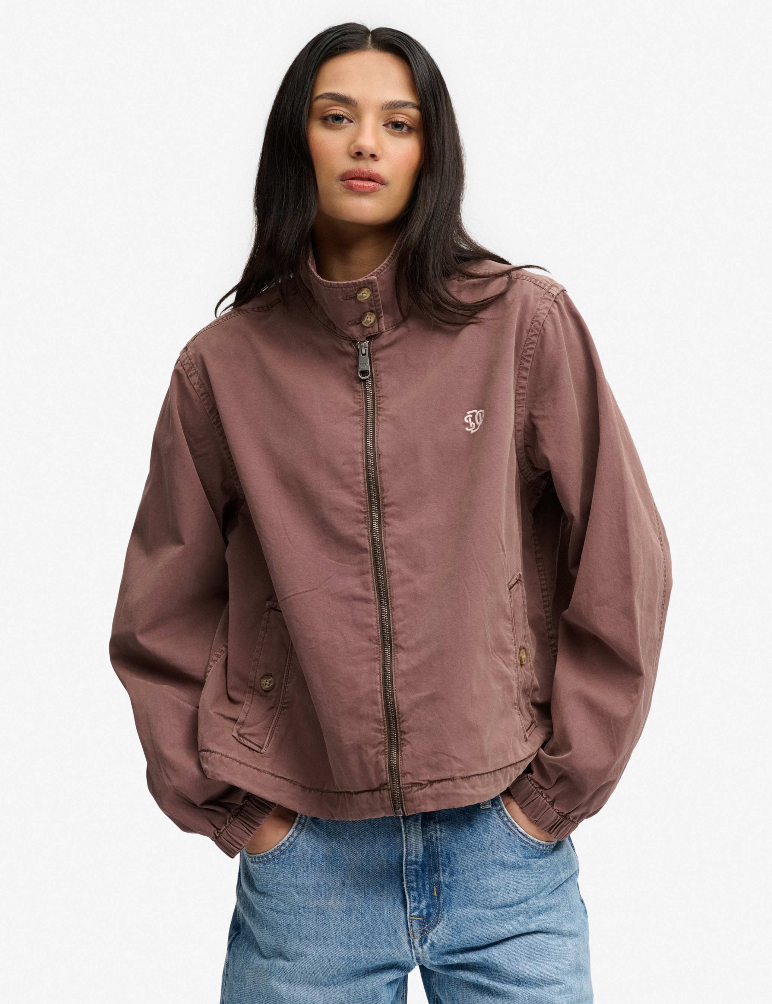 Pure Cotton Relaxed Harrington Jacket 1 of 5