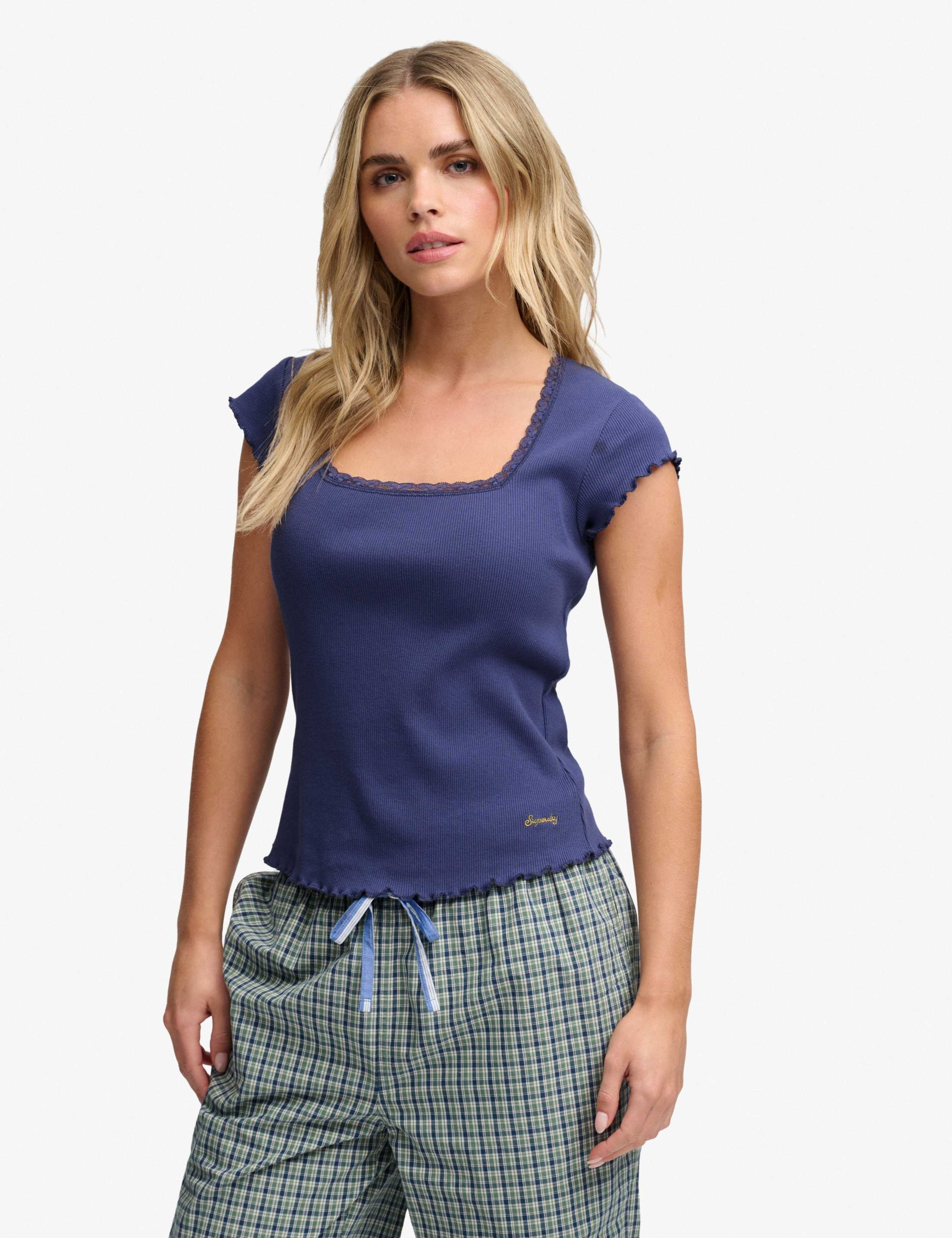 Pure Cotton Square Neck T-Shirt 1 of 5