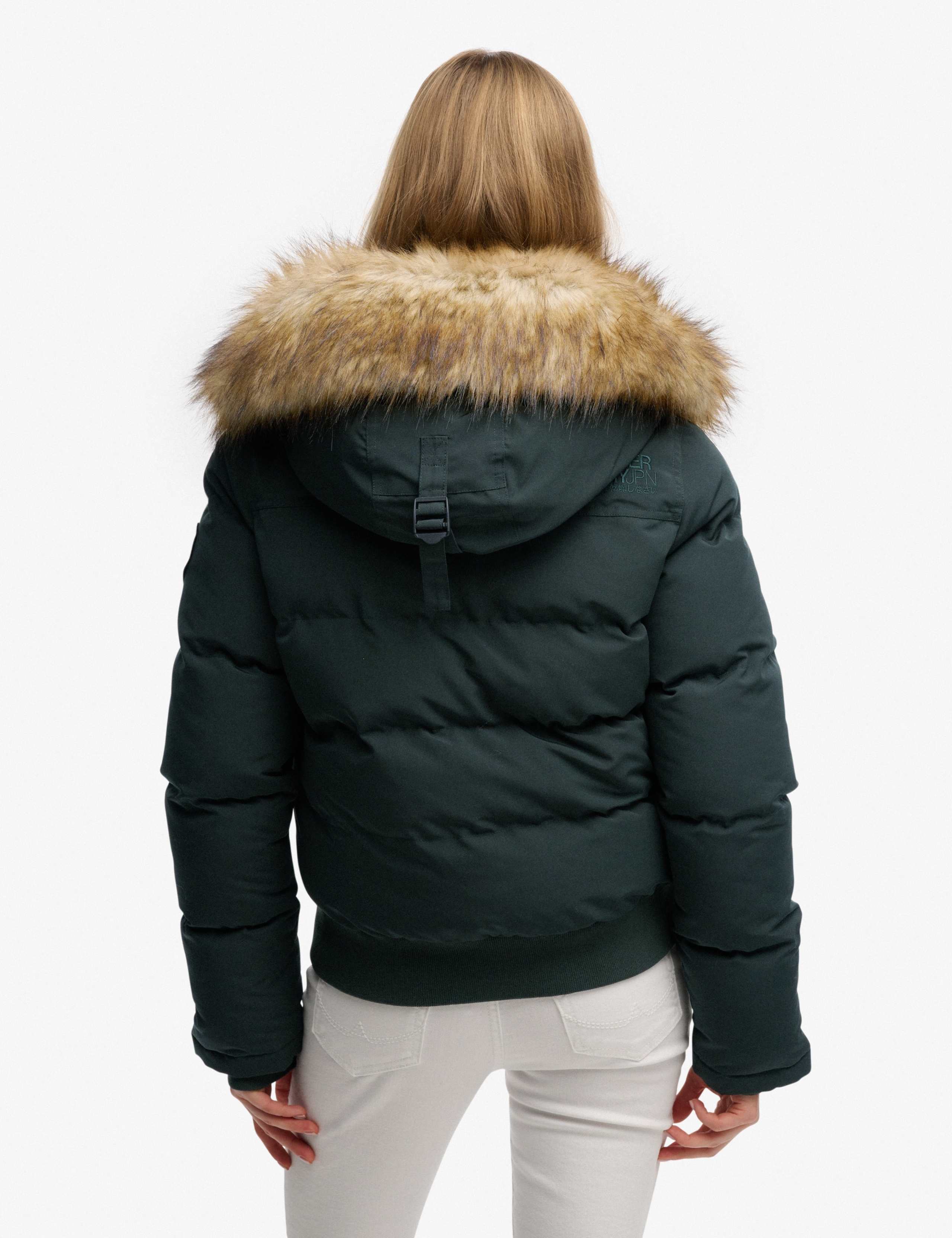 Faux Fur Trim Padded Hooded Bomber Jacket 4 of 6