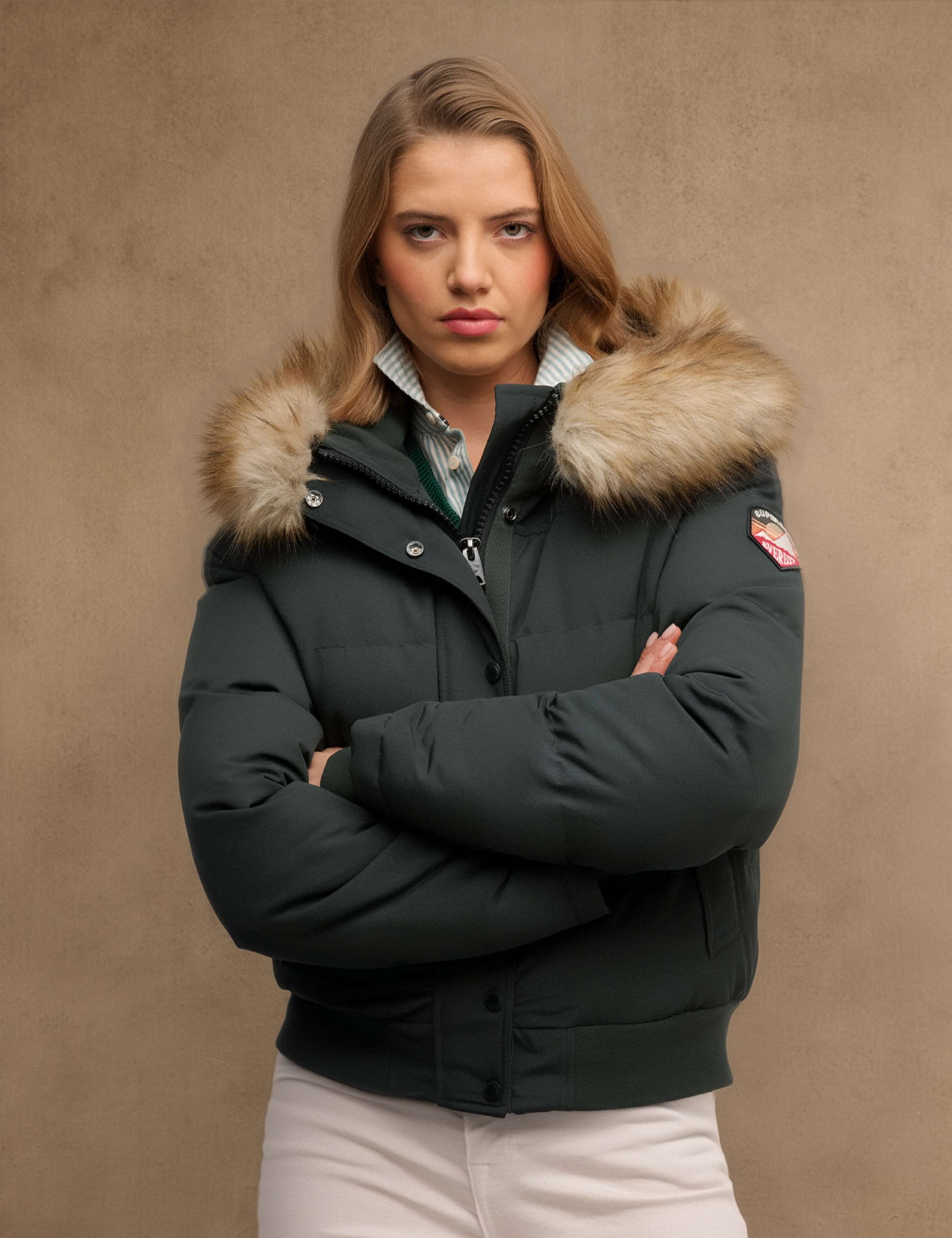 Faux Fur Trim Padded Hooded Bomber Jacket 5 of 6