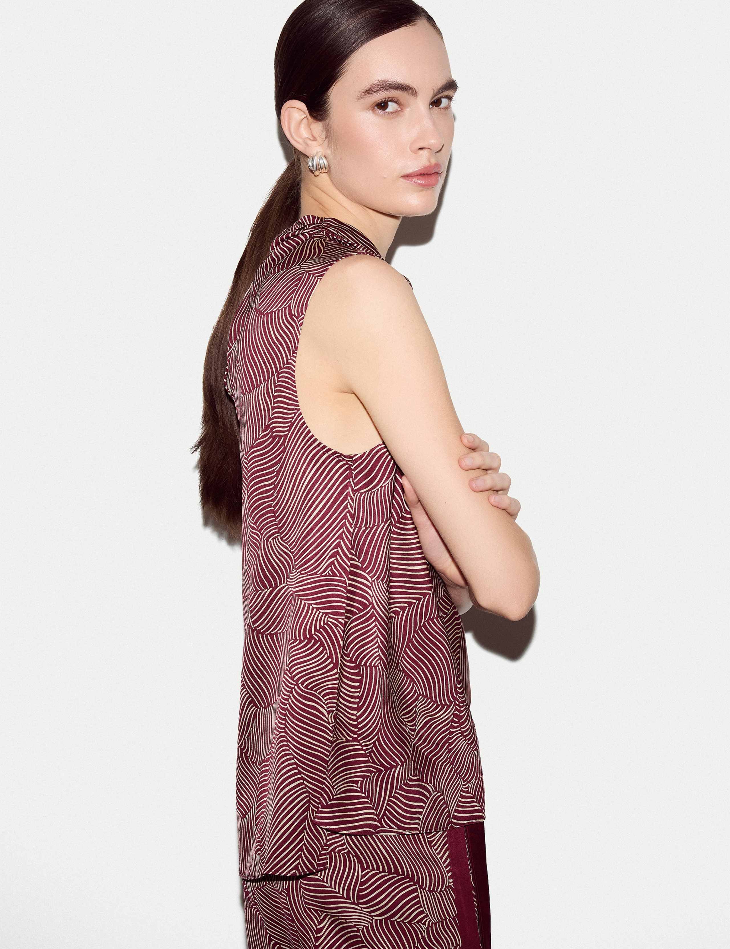 Optic Swirl Cowl Neck Top 6 of 6