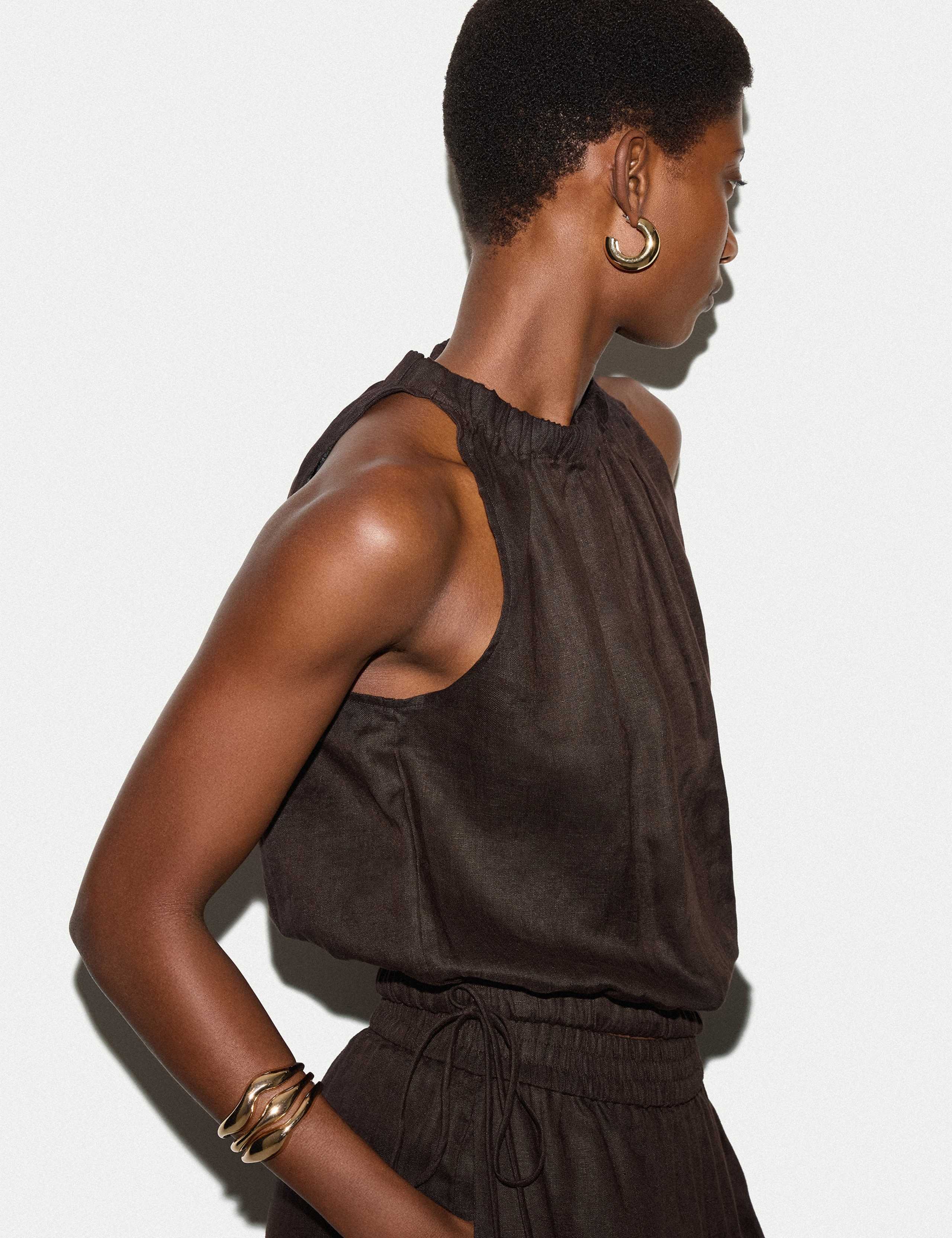 Pure Linen Tie Detail Tank Top 4 of 5