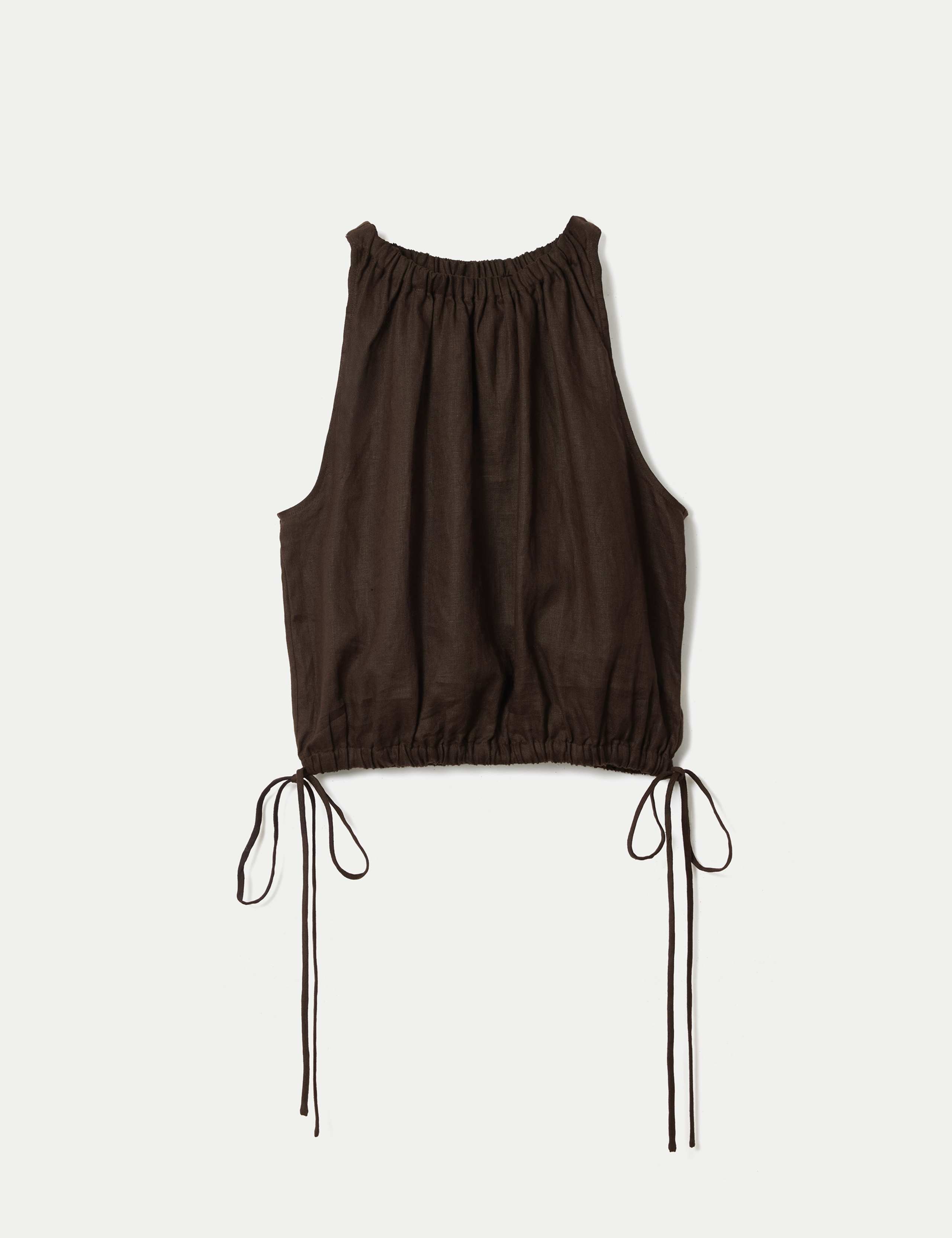 Pure Linen Tie Detail Tank Top 2 of 5