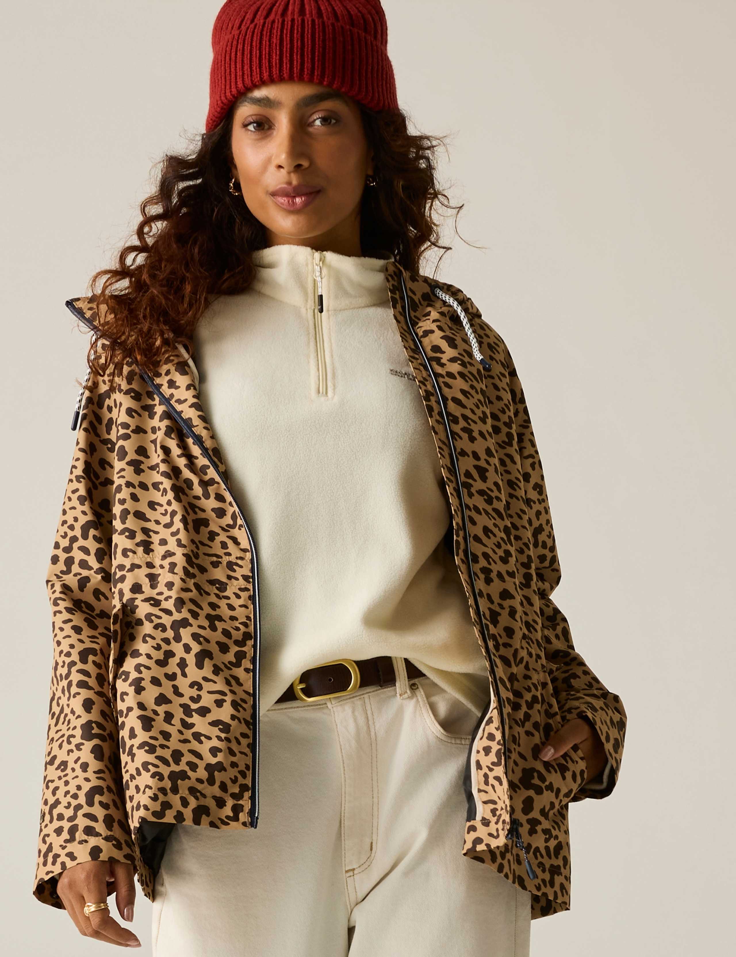 Bayletta Waterproof Leopard Print Hooded Jacket 1 of 7