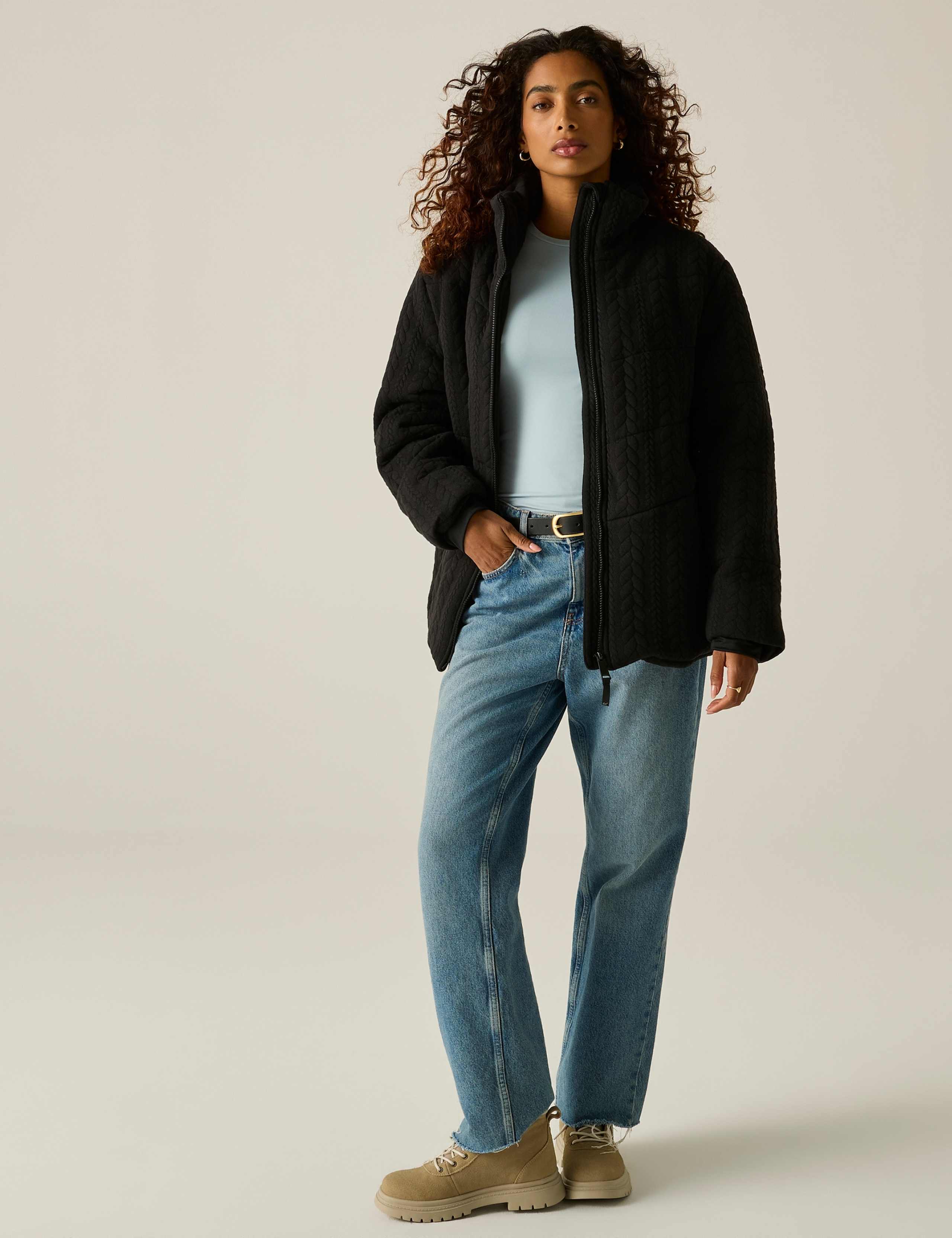 Amaryl Textured Funnel Neck Padded Jacket 6 of 7