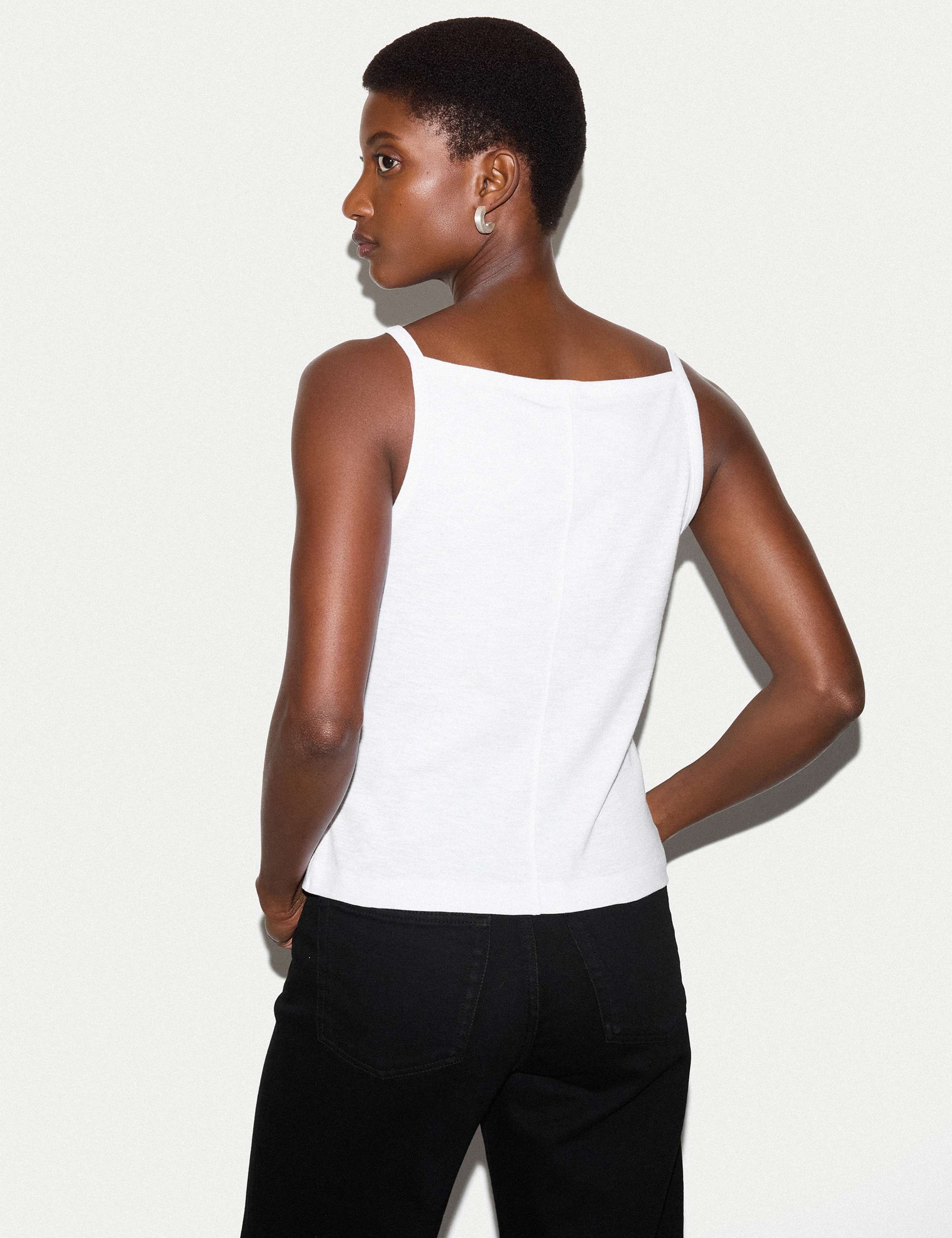 Pure Cotton Button Square Neck Cami 4 of 5
