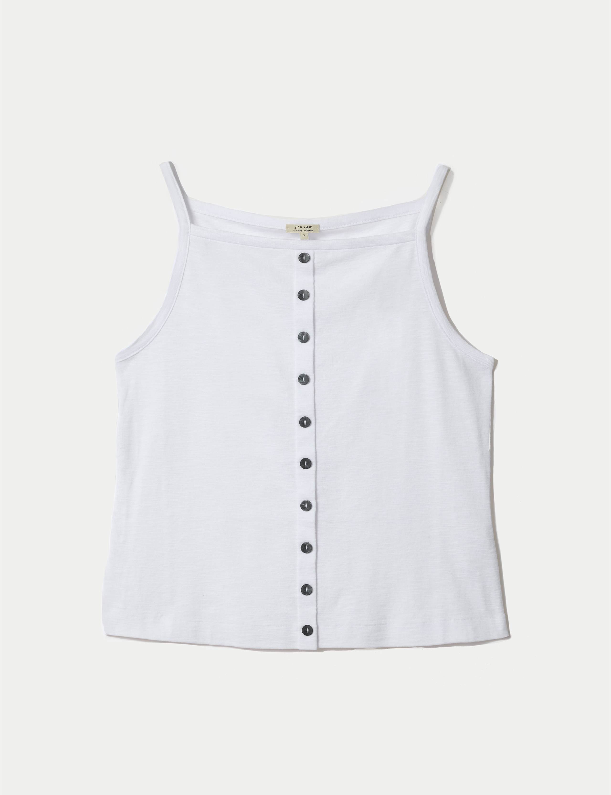 Pure Cotton Button Square Neck Cami 2 of 5