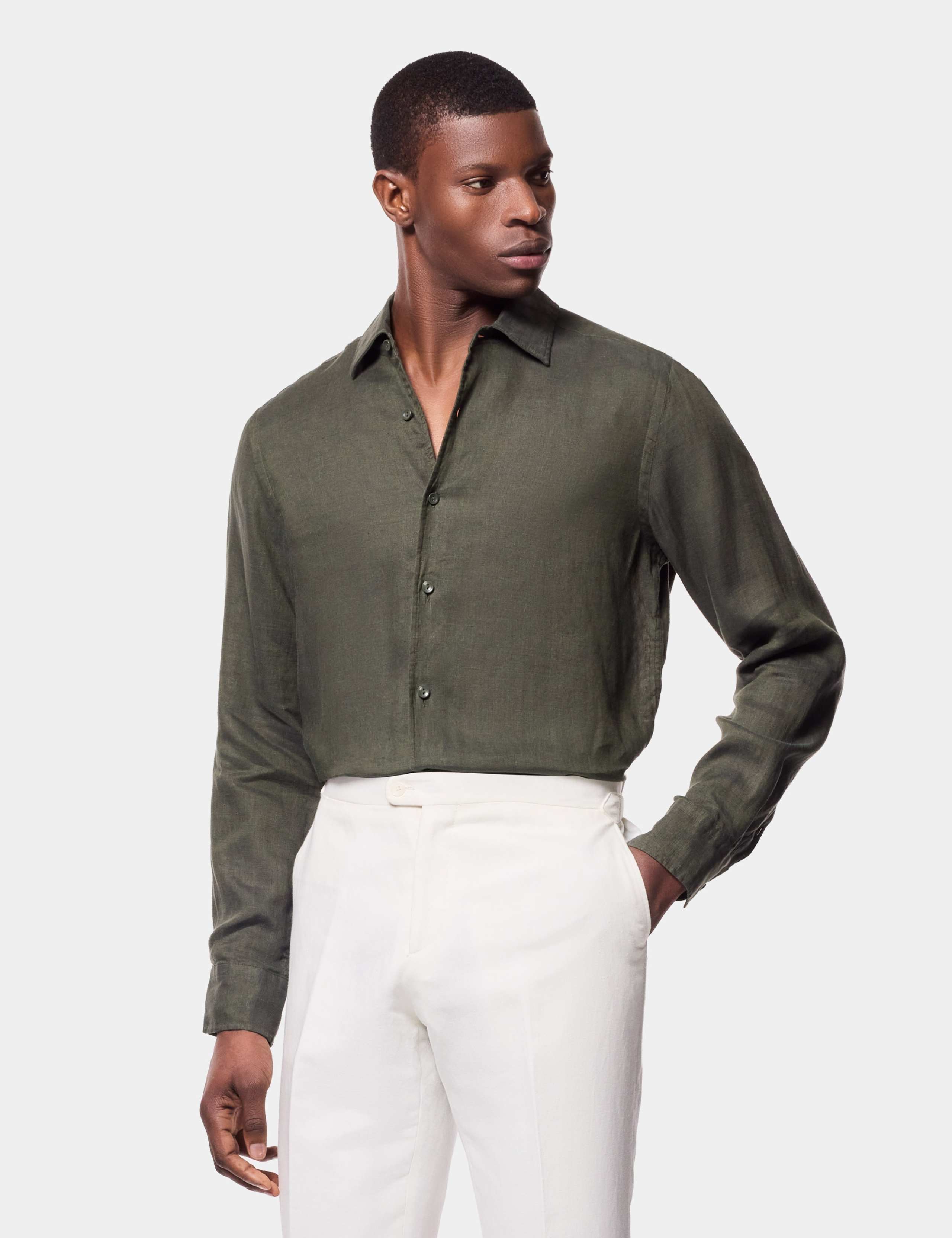 Slim Fit Pure Linen Shirt 1 of 6