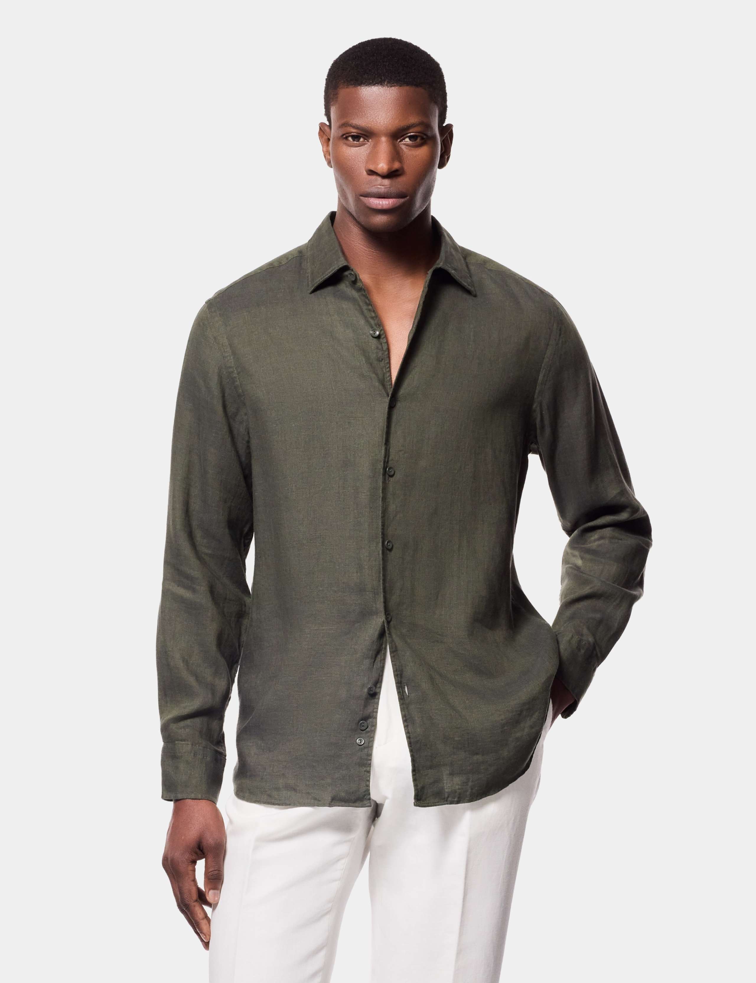 Slim Fit Pure Linen Shirt 2 of 6