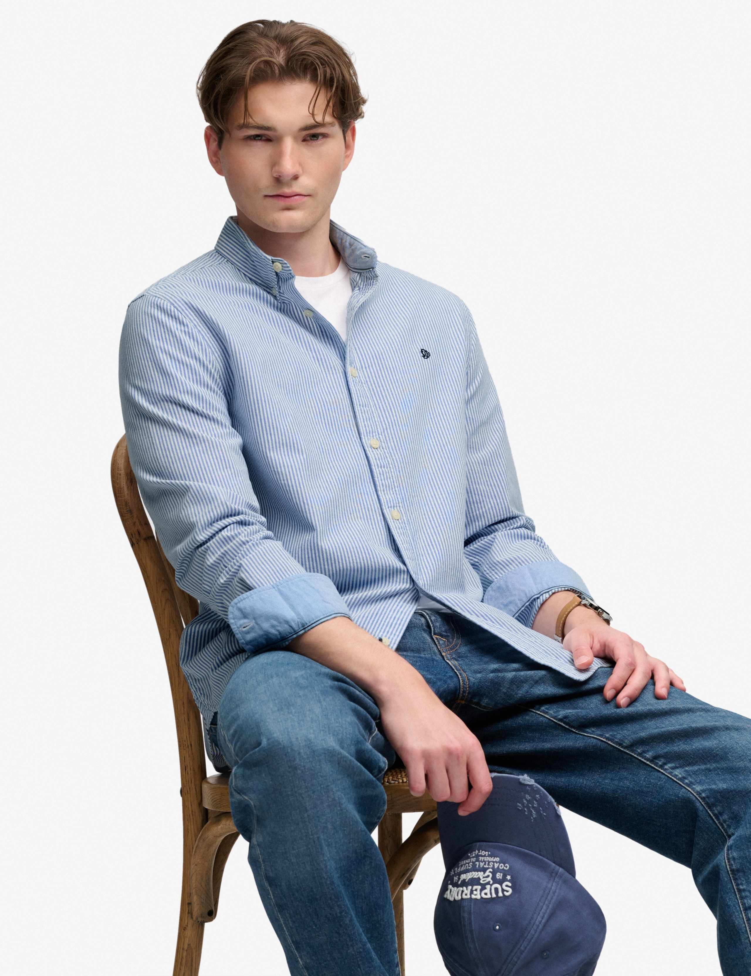 Relaxed Fit Pure Cotton Striped Oxford Shirt 5 of 7