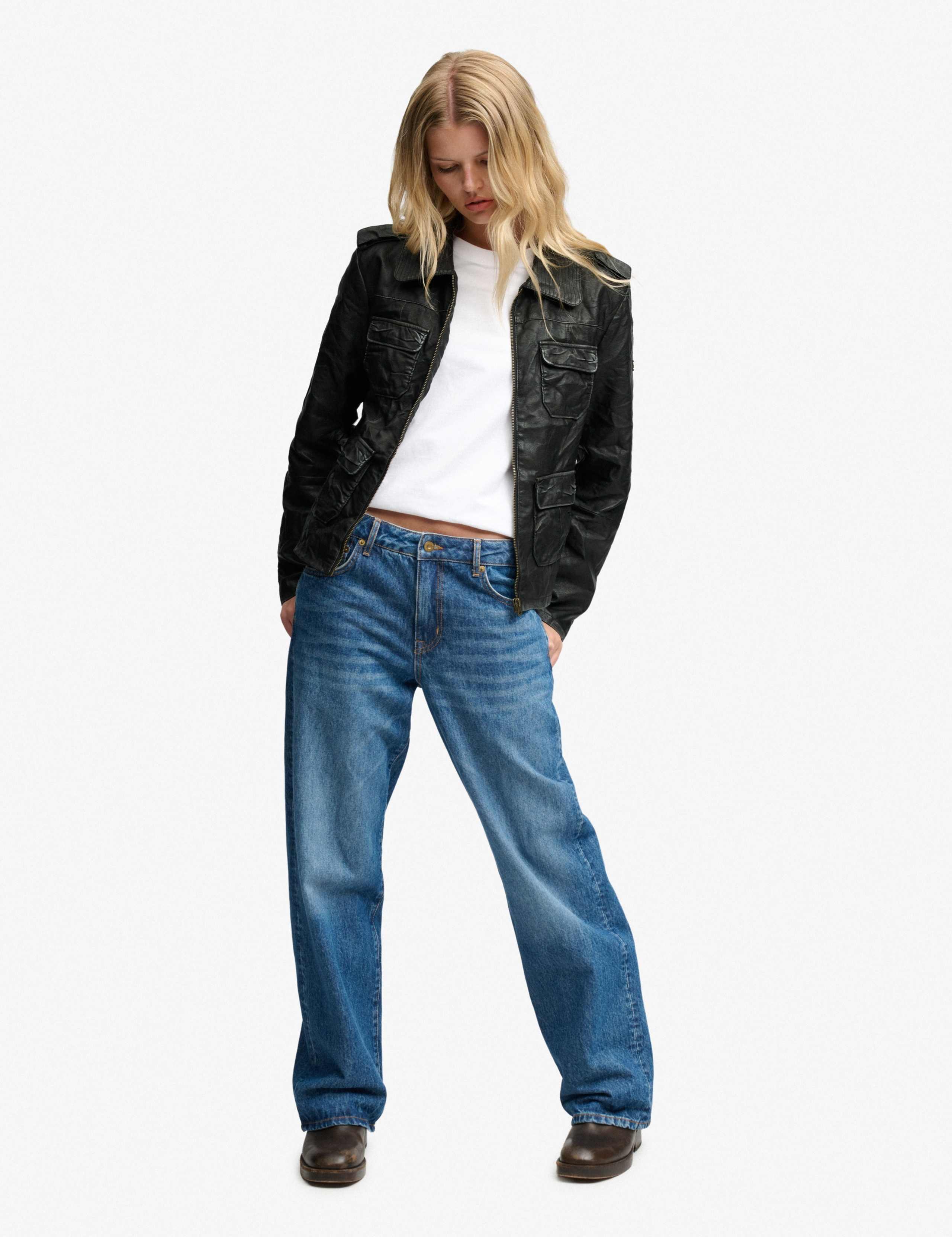 Faux Leather Utility Jacket 3 of 8