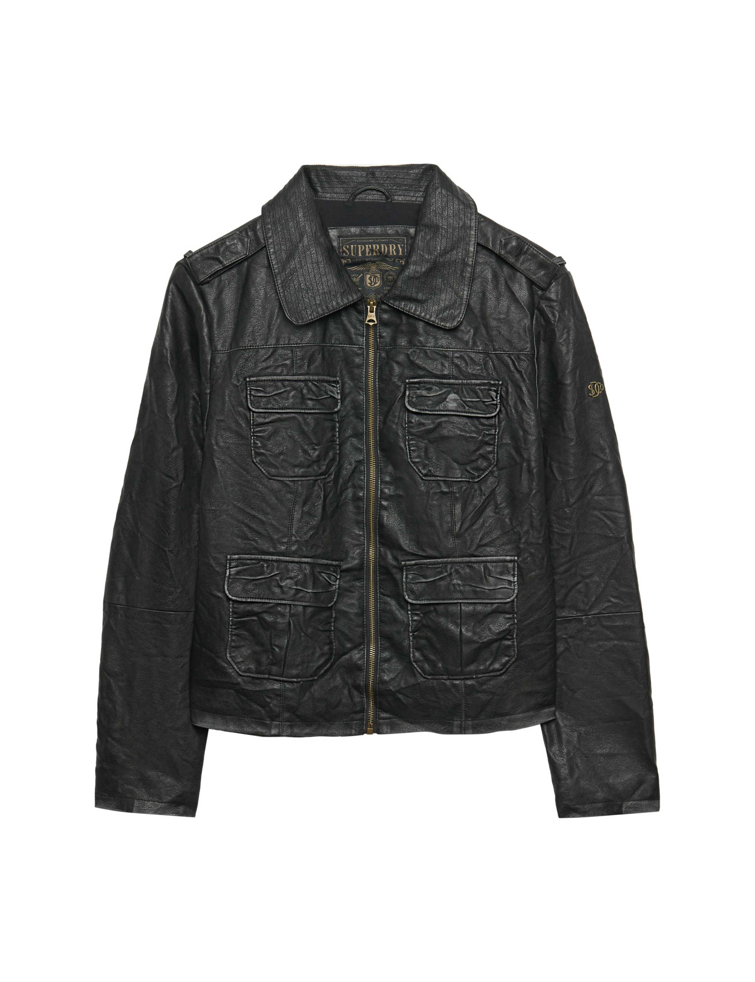 Faux Leather Utility Jacket 2 of 8