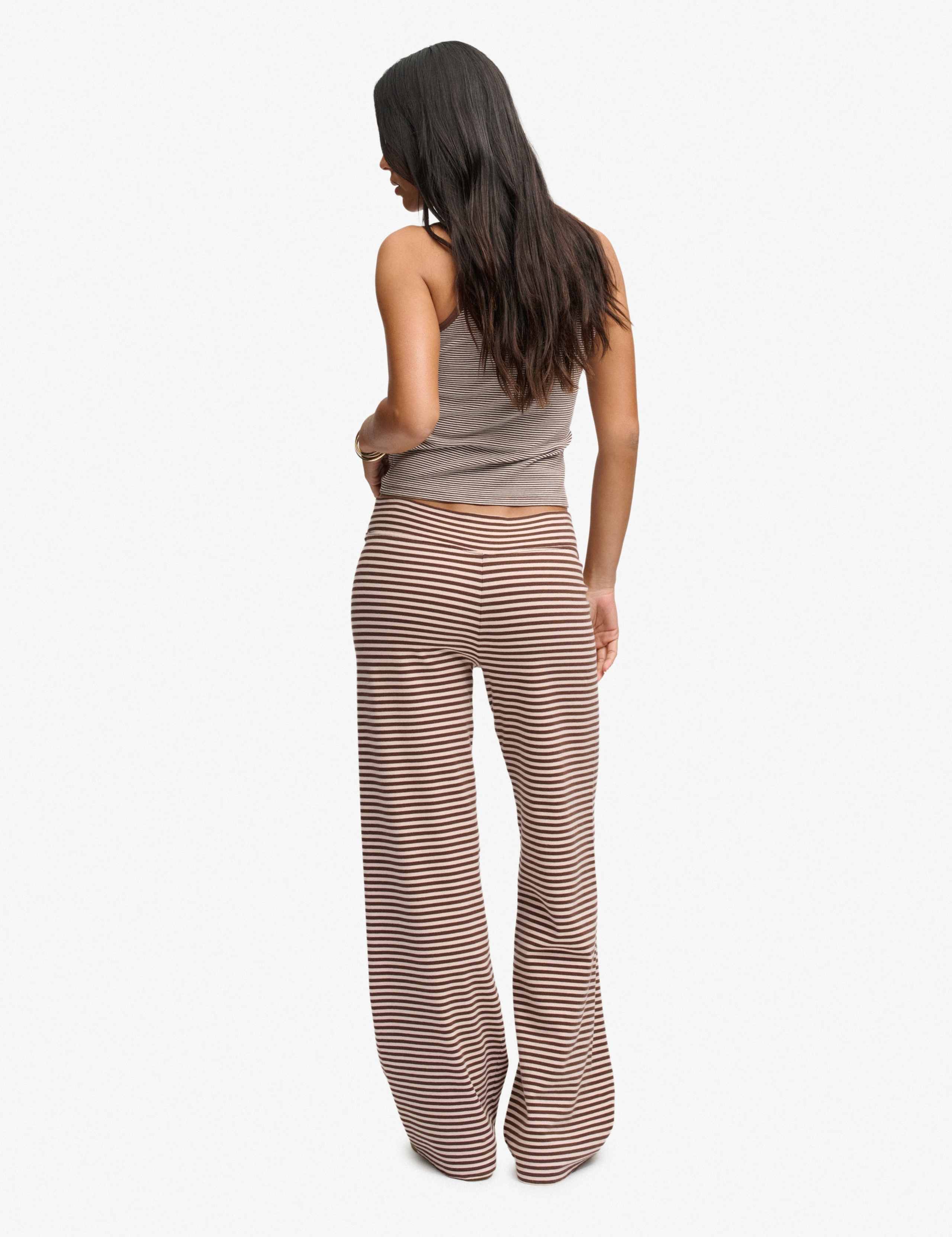 Cotton Rich Striped Fold Over Joggers 5 of 6