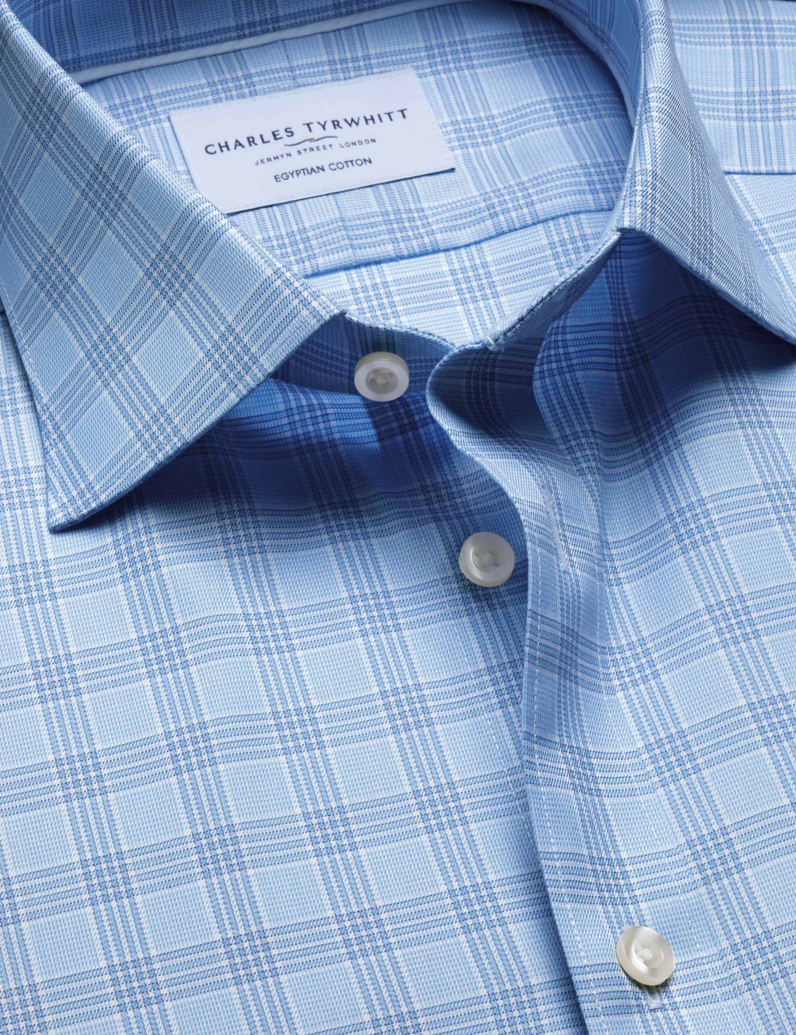 Slim Fit Pure Egyptian Cotton Twill Check Shirt 6 of 7