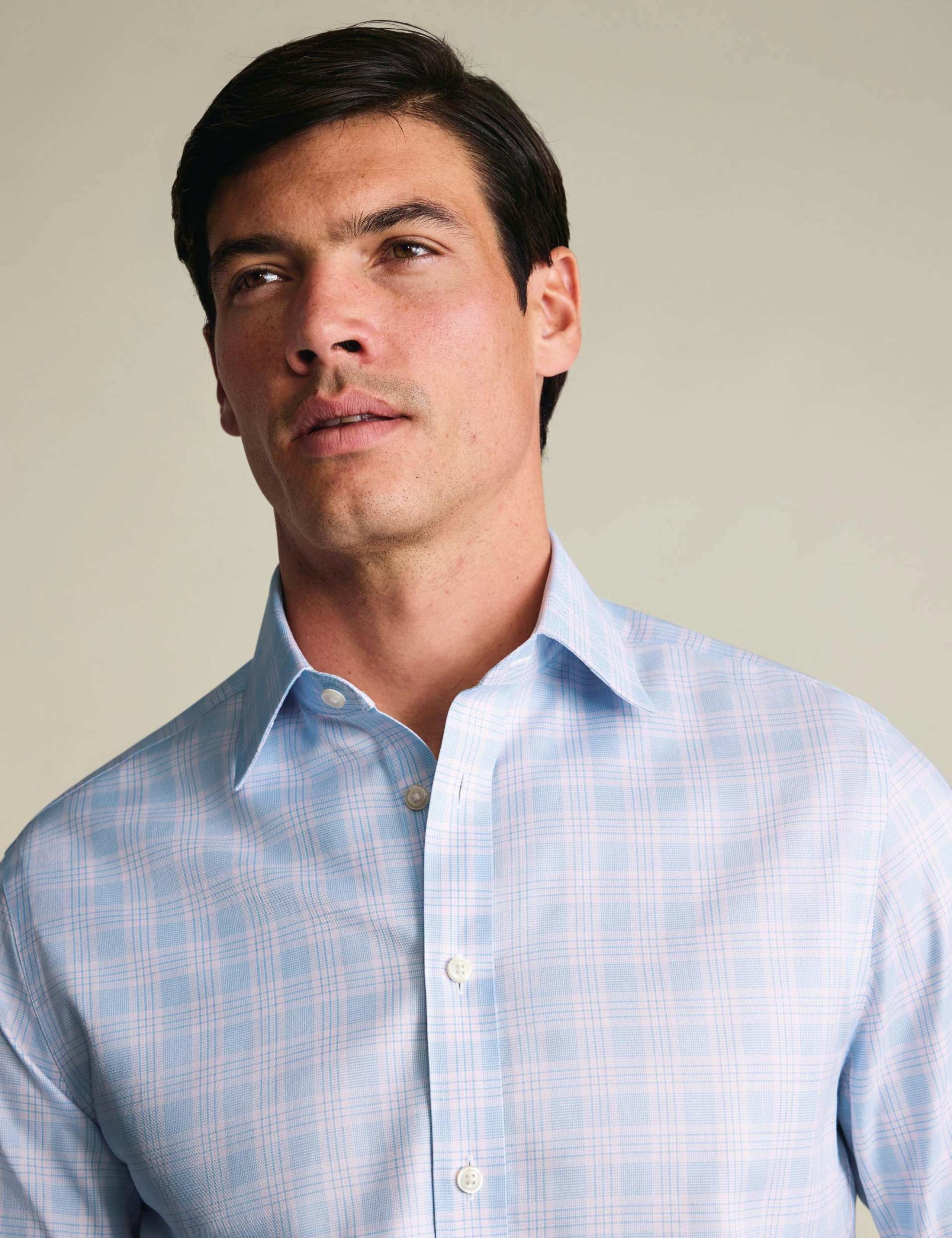 Slim Fit Non-Iron Pure Cotton Prince of Wales Shirt 2 of 6