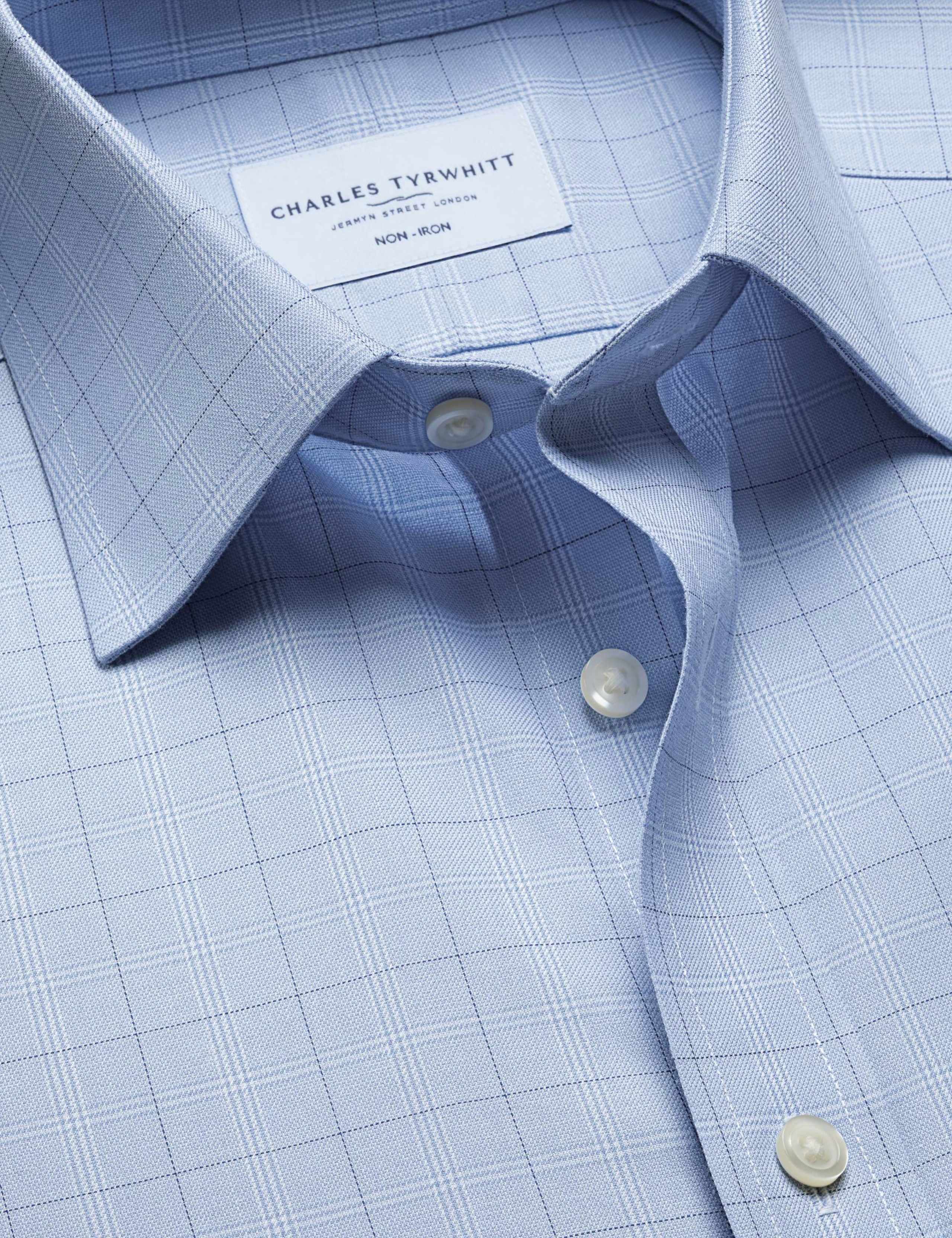 Slim Fit Non-Iron Pure Cotton Twill Check Shirt 6 of 7