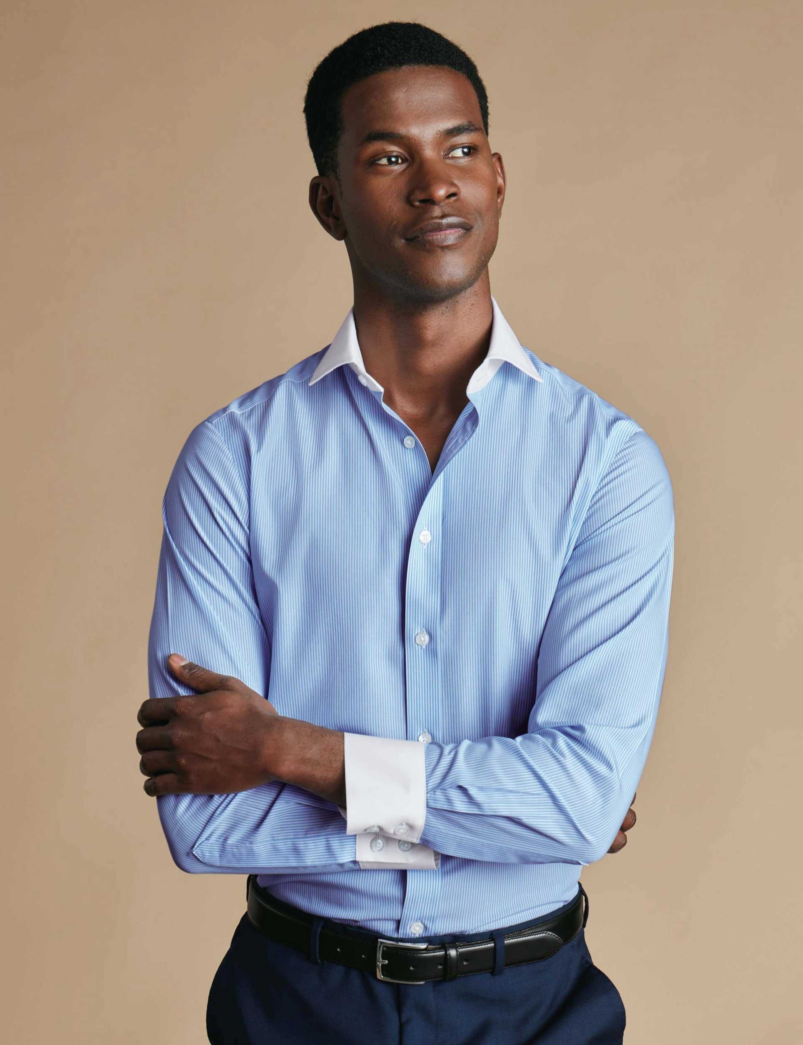 Slim Fit Non-Iron Pure Cotton Striped Winchester Shirt 1 of 5